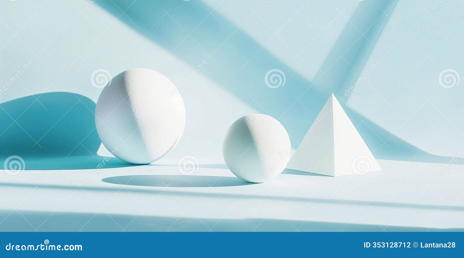 3d rendering of minimalistic geometric s. abstract background with shadows, still life for drawing