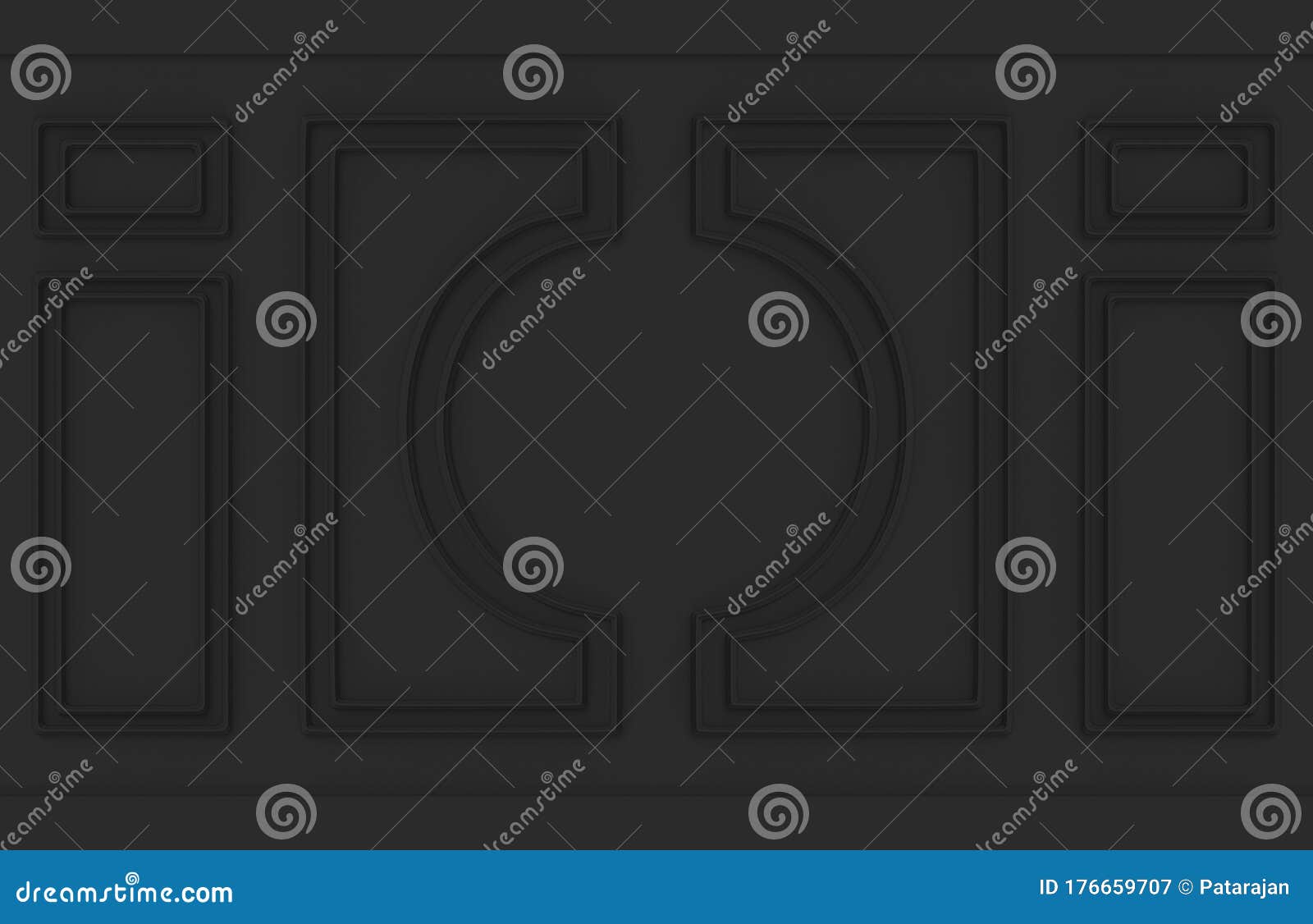 3d rendering. modern dark classical style pattern frame wood wall  background.