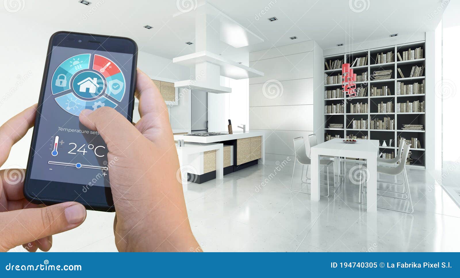 Home Automation Modern Interior Kitchen Stock Image Image of modern, loft 194740305