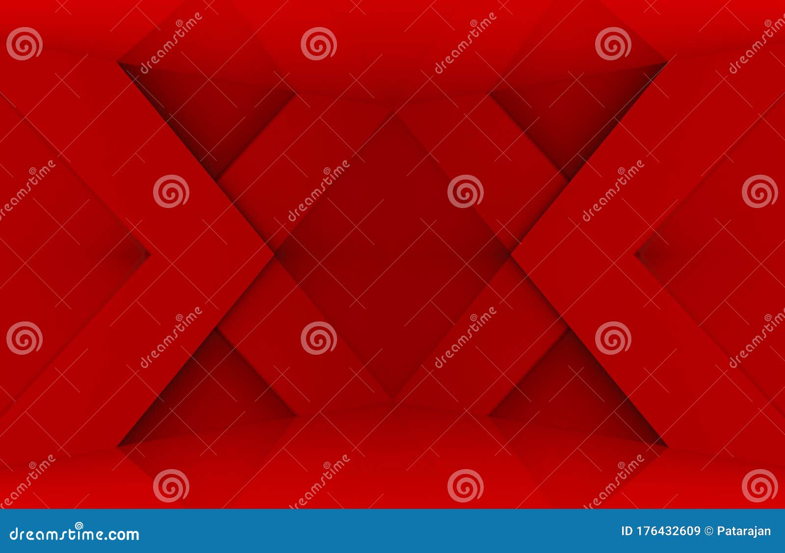 3d Rendering. Modern Red X Wall Design Art Background Stock