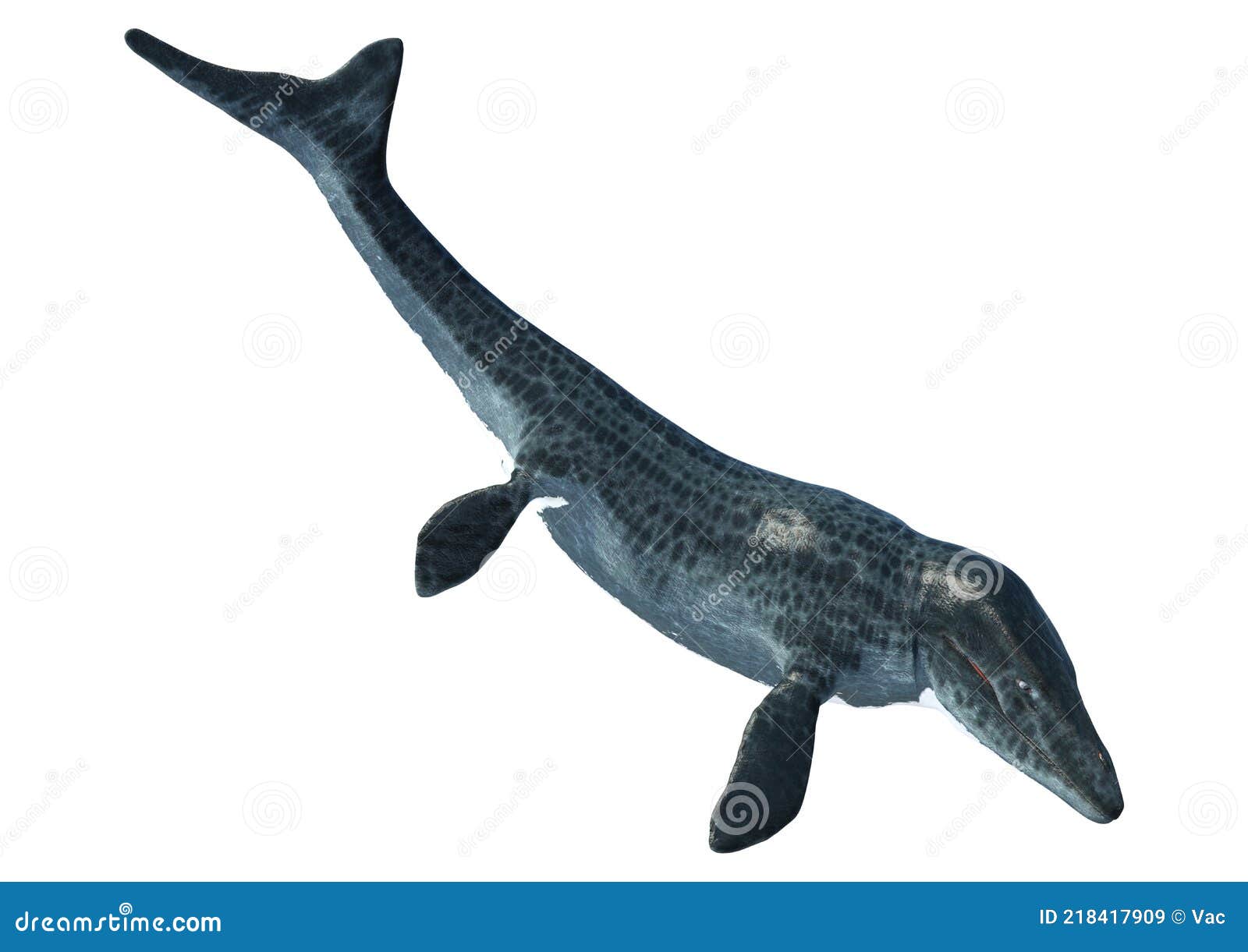3d rendering mosasaur on white