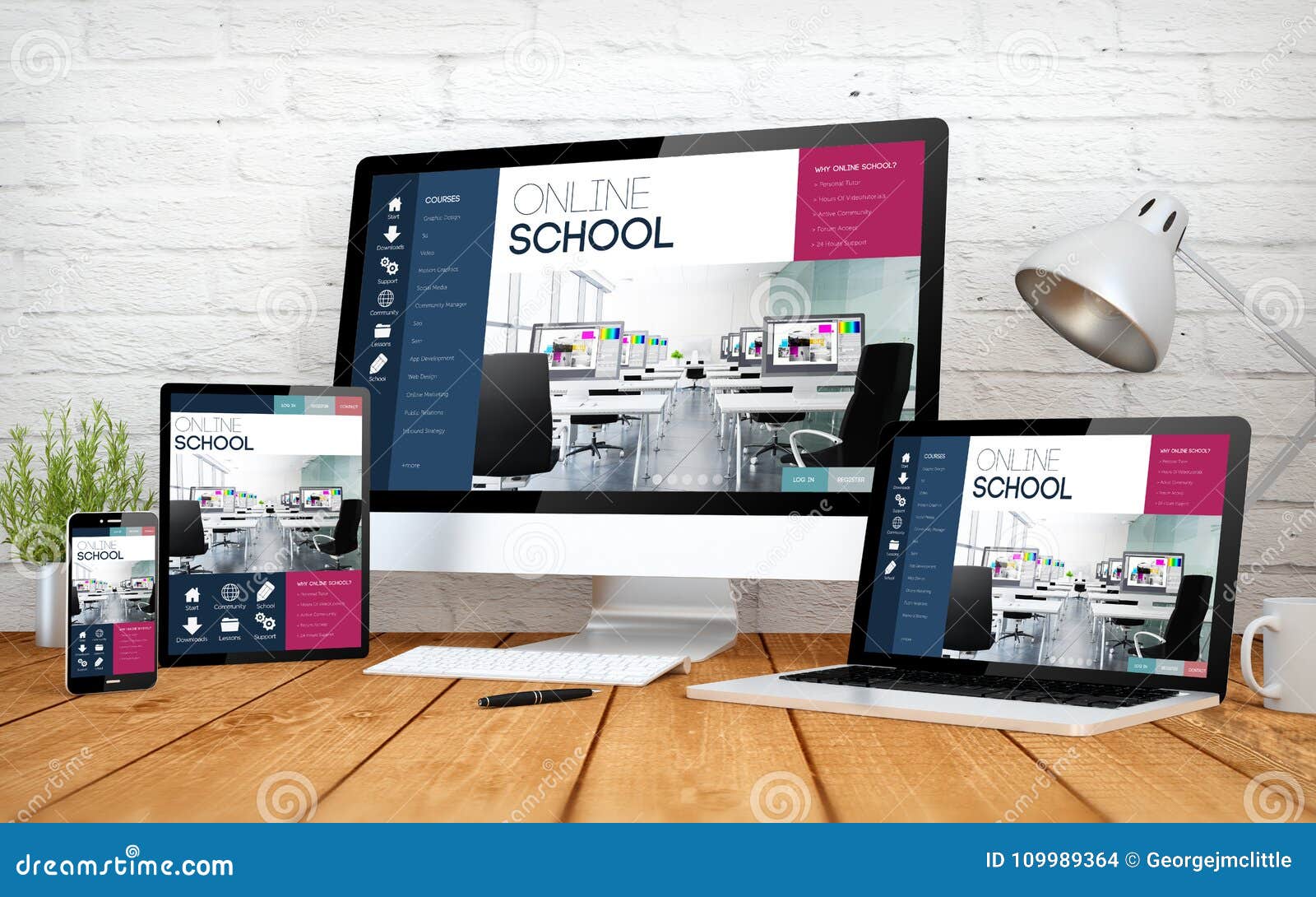 online school website responsive  screen multidevices