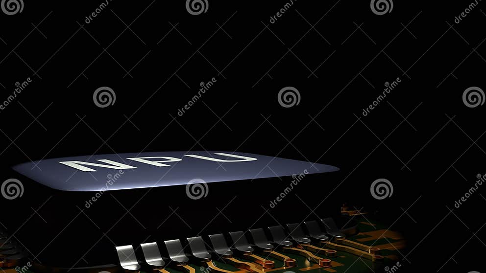 3d Rendering Of Neural Processing Unit On Motherboard Stock 3d Rendering Of Neural Processing Unit On Motherboard Stock