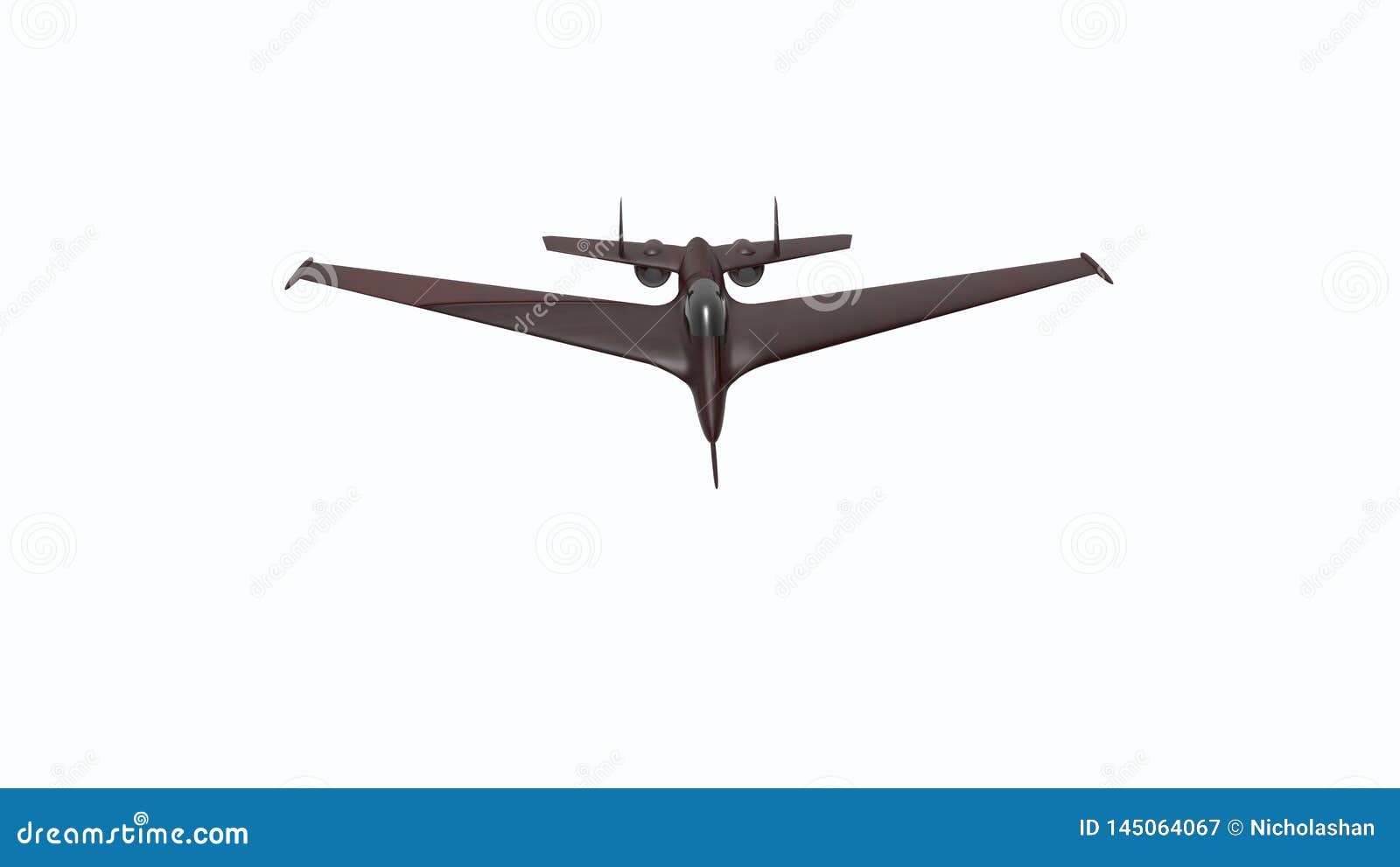 3d rendering of nice air force palne  with single color
