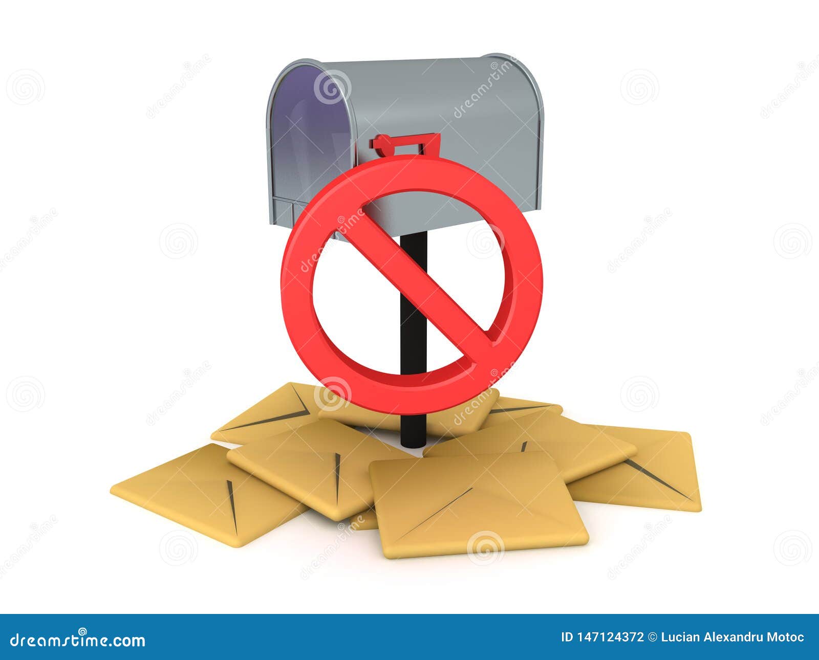 3D Rendering of No More Junk Mail Concept Image Stock Illustration