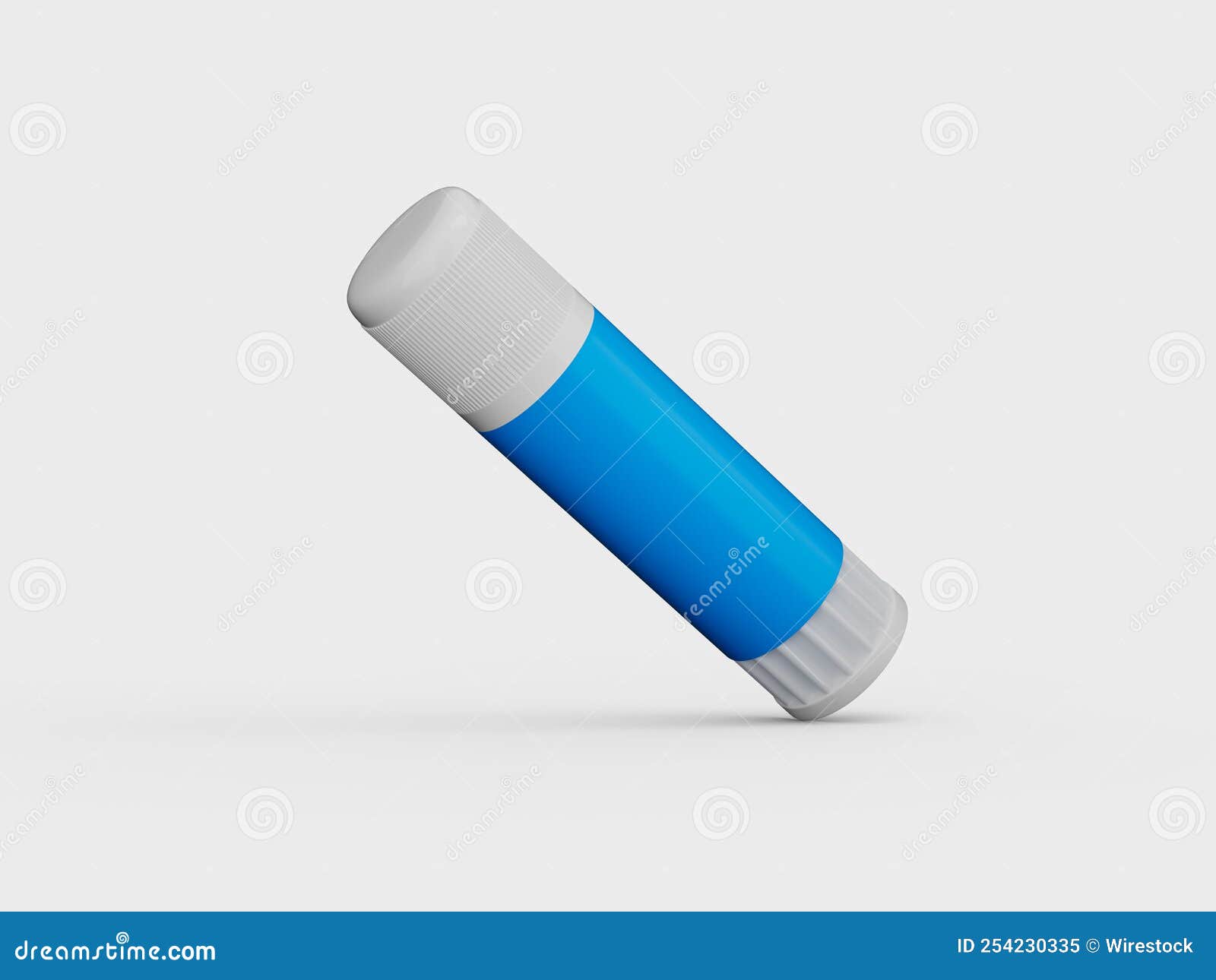 3D Rendering of an Open Paper Glue Stick Flying in the Air on a White