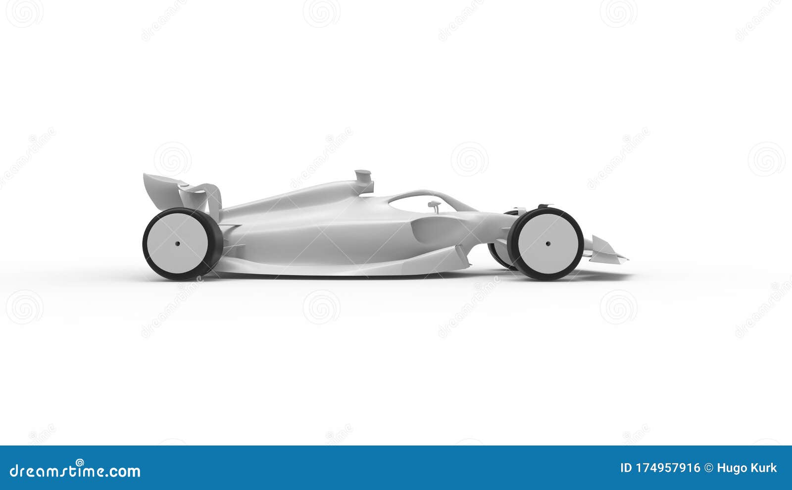 3D Rendering of a Race Car Ground Effect New Rules Concept Isolated