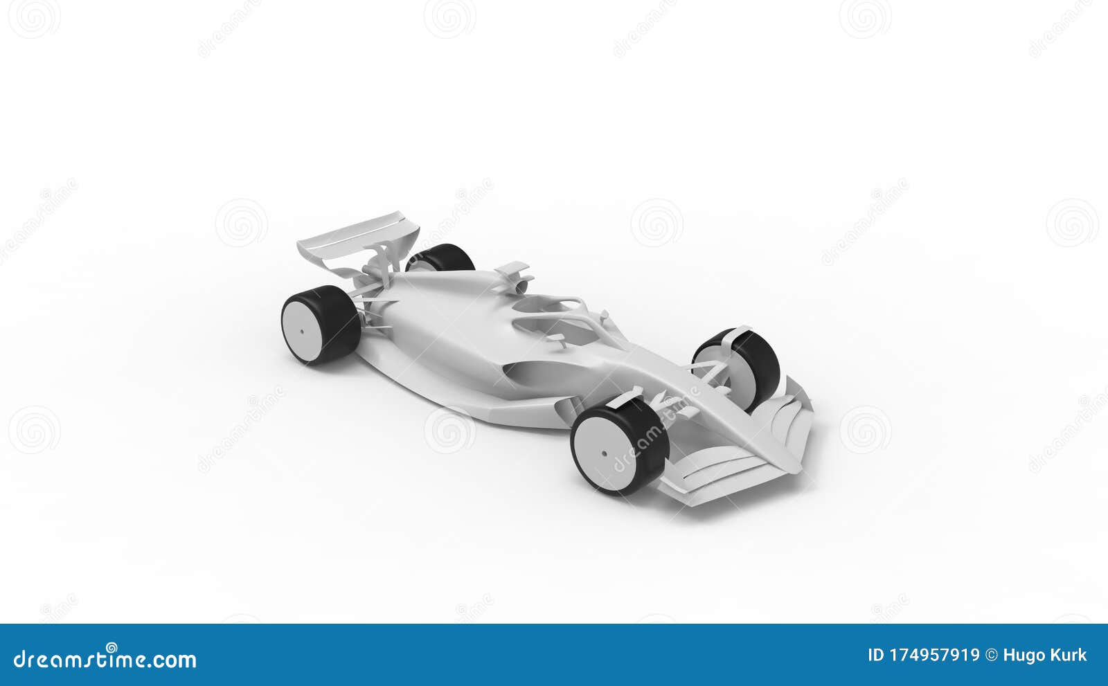 3D Rendering of a Race Car Ground Effect New Rules Concept Isolated