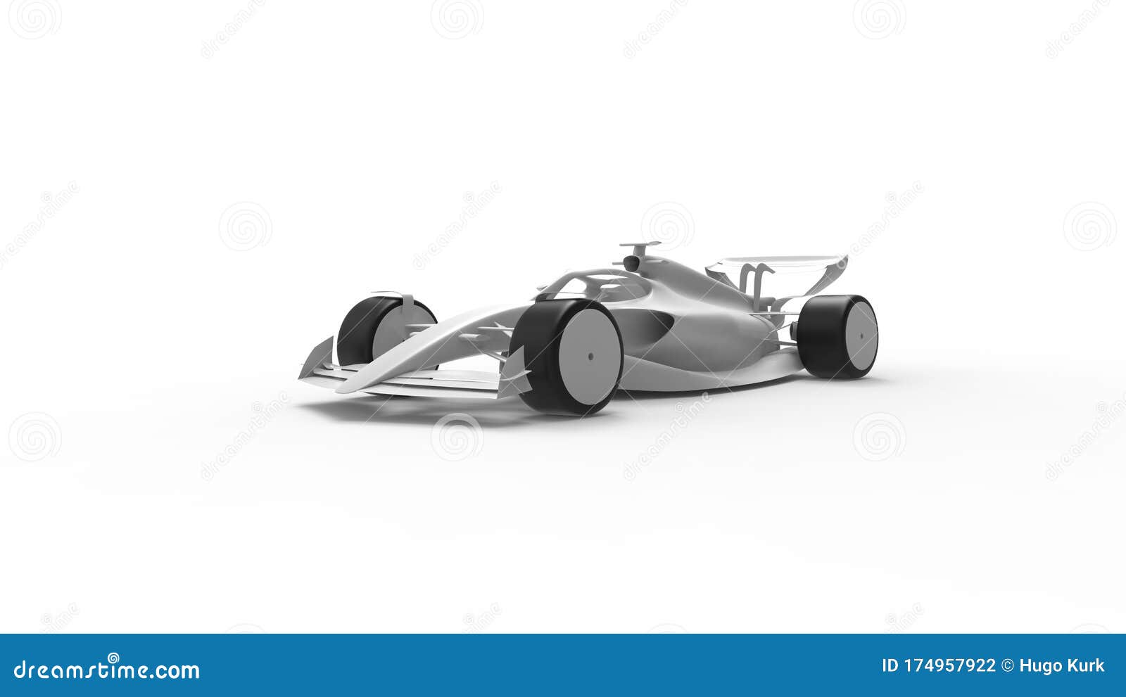 3D Rendering of a Race Car Ground Effect New Rules Concept Isolated
