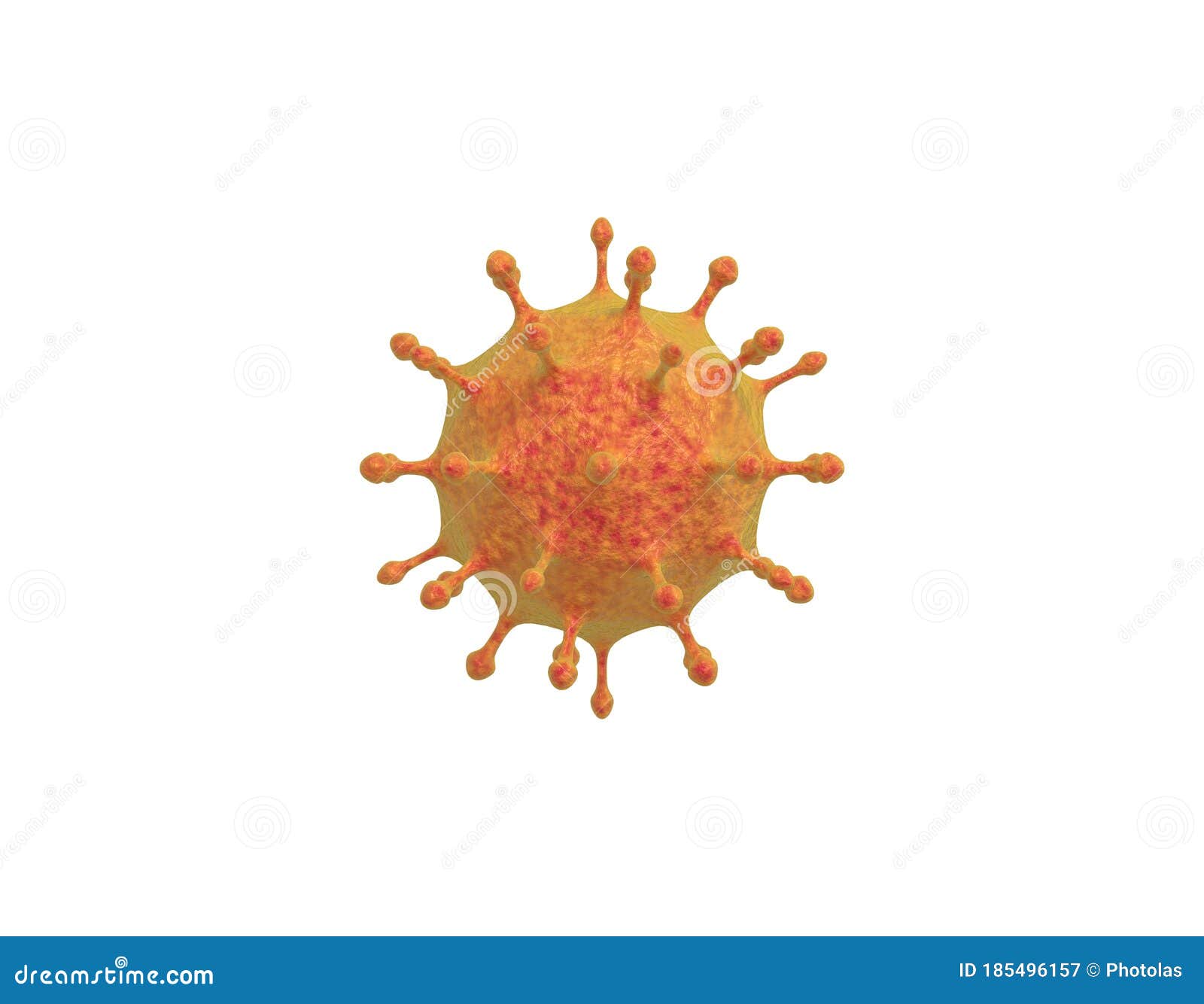 3D Rendering Realistic Yellow Orange Virus Under the Microscope, 2019