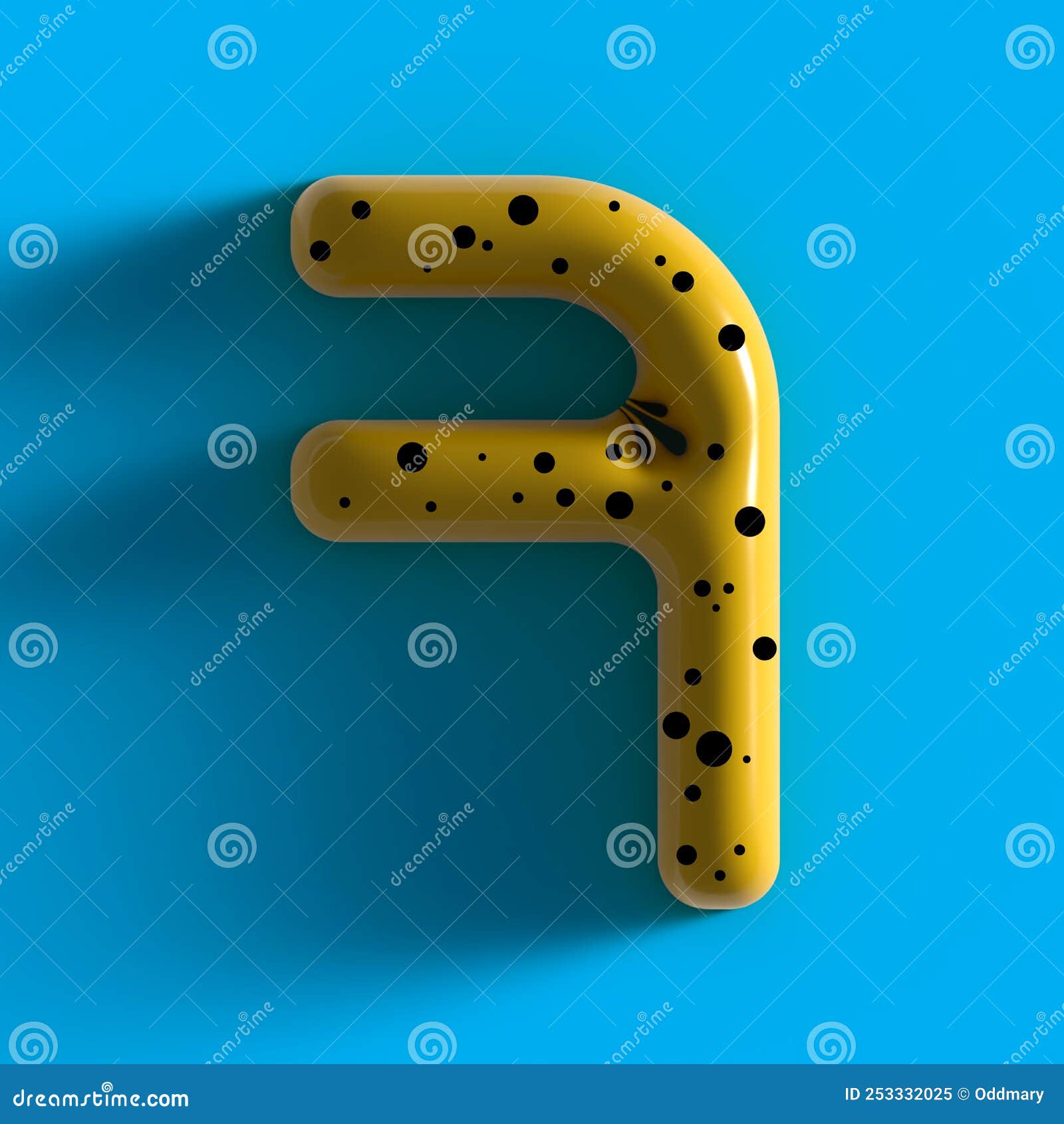 3D Rendering of a Realistic Yellow Plastic Number 7 Stock Vector