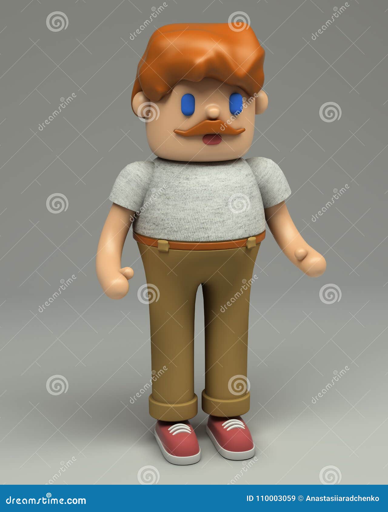 3d Rendering of Male Cartoon Character Stock Illustration - Illustration of  cute, icon: 110003059