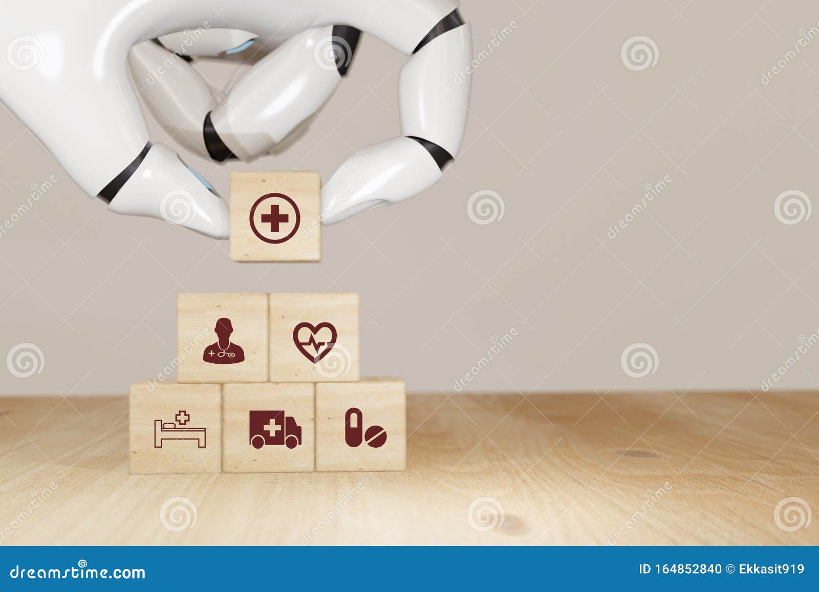 3d Rendering Robot Hand Pick Smart Health Care Insurance Concept Wooden Cube Symbolize Insurance To Protect Or Cover Person Pro Stock Photo Image Of Heart Human 164852840