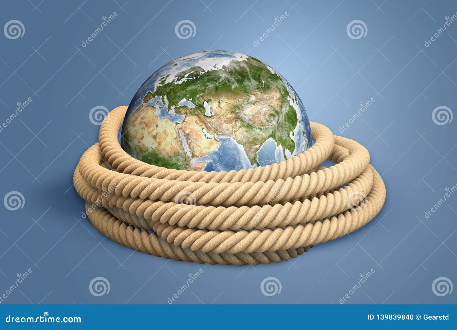 3d Rendering Of Tree Strings Of Rope Of Different Thickness In