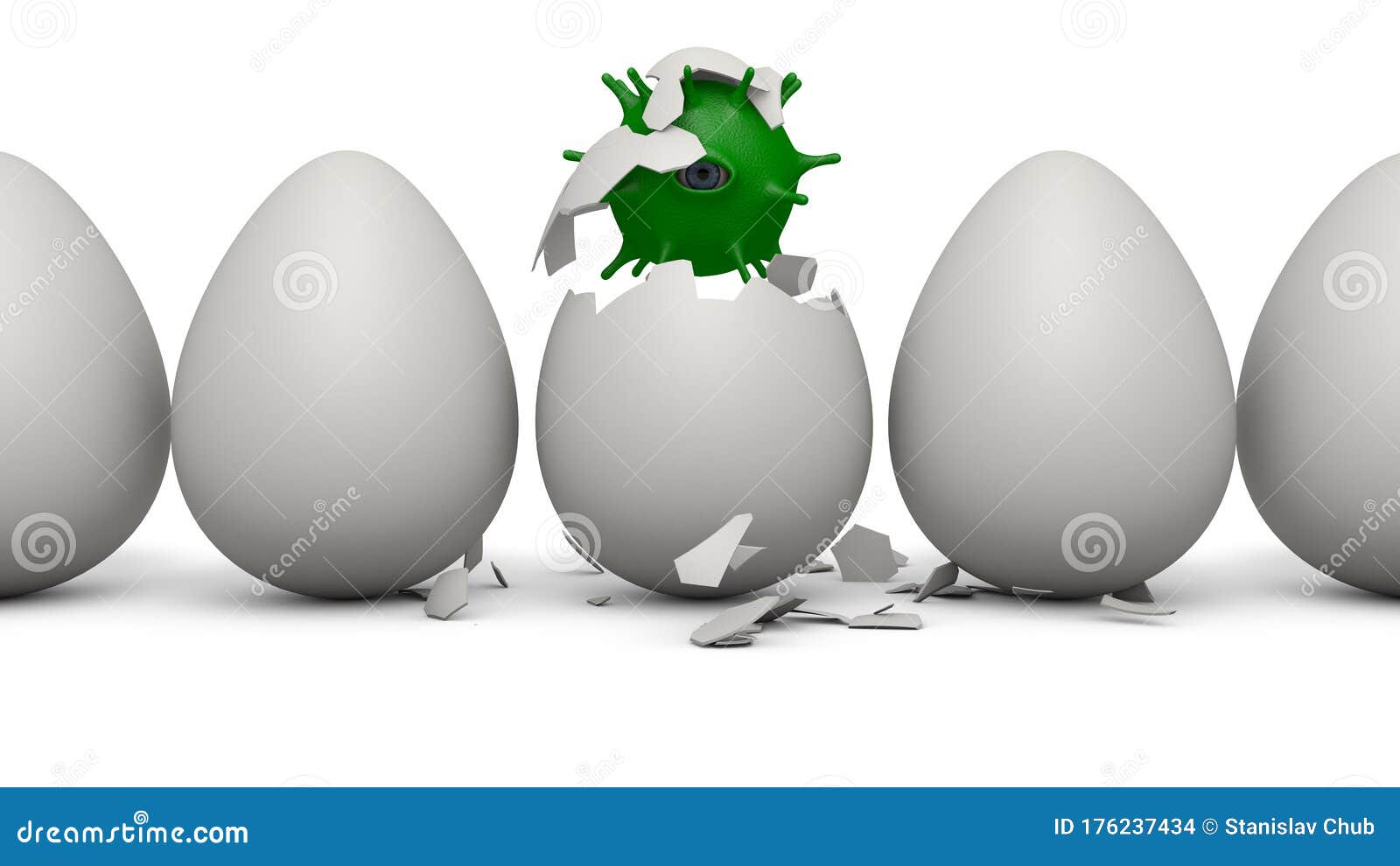 Easter Painted Eggs Cracked PNG (Isolated-Objects)