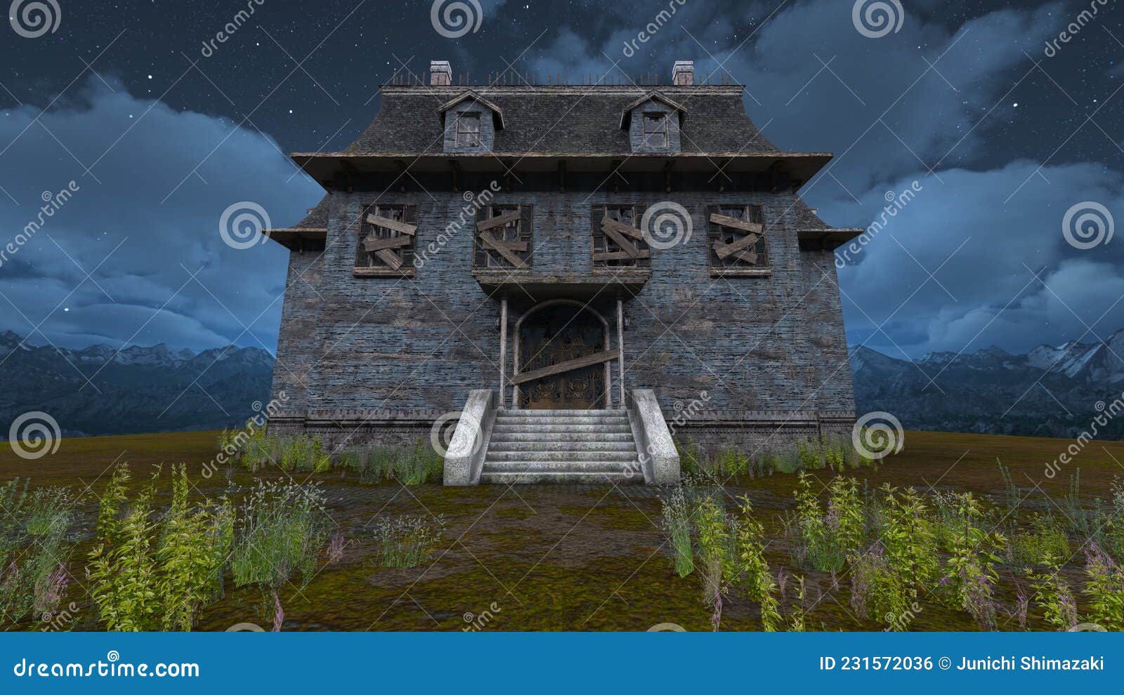3D rendering of the ruins stock illustration. Illustration of damage