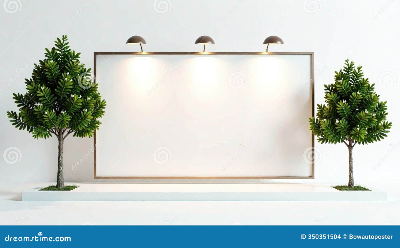 modern xd tree display stand mockup blank banner for advertising retail or event promotion