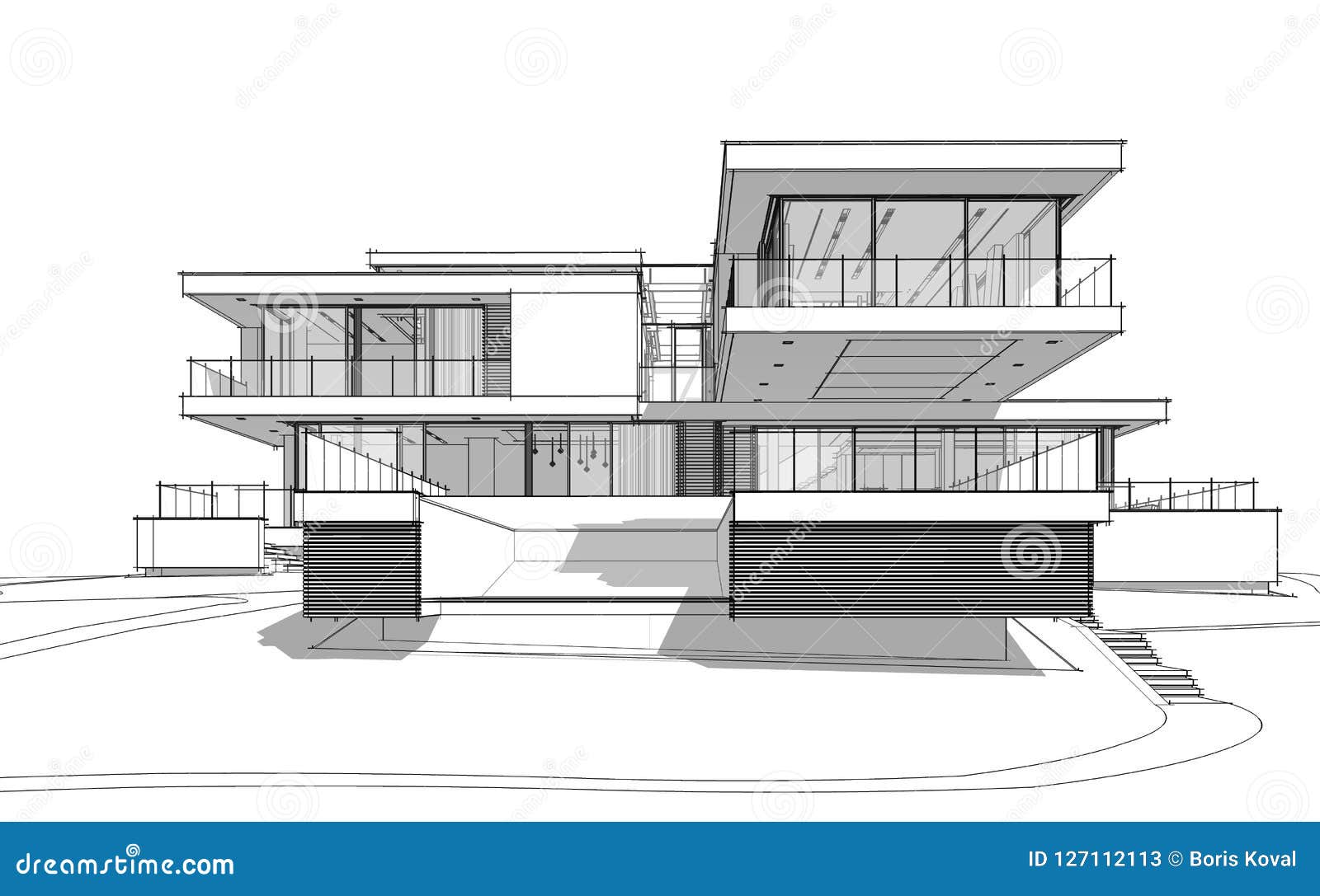 Sketch Modern House Drawing – Bornmodernbaby