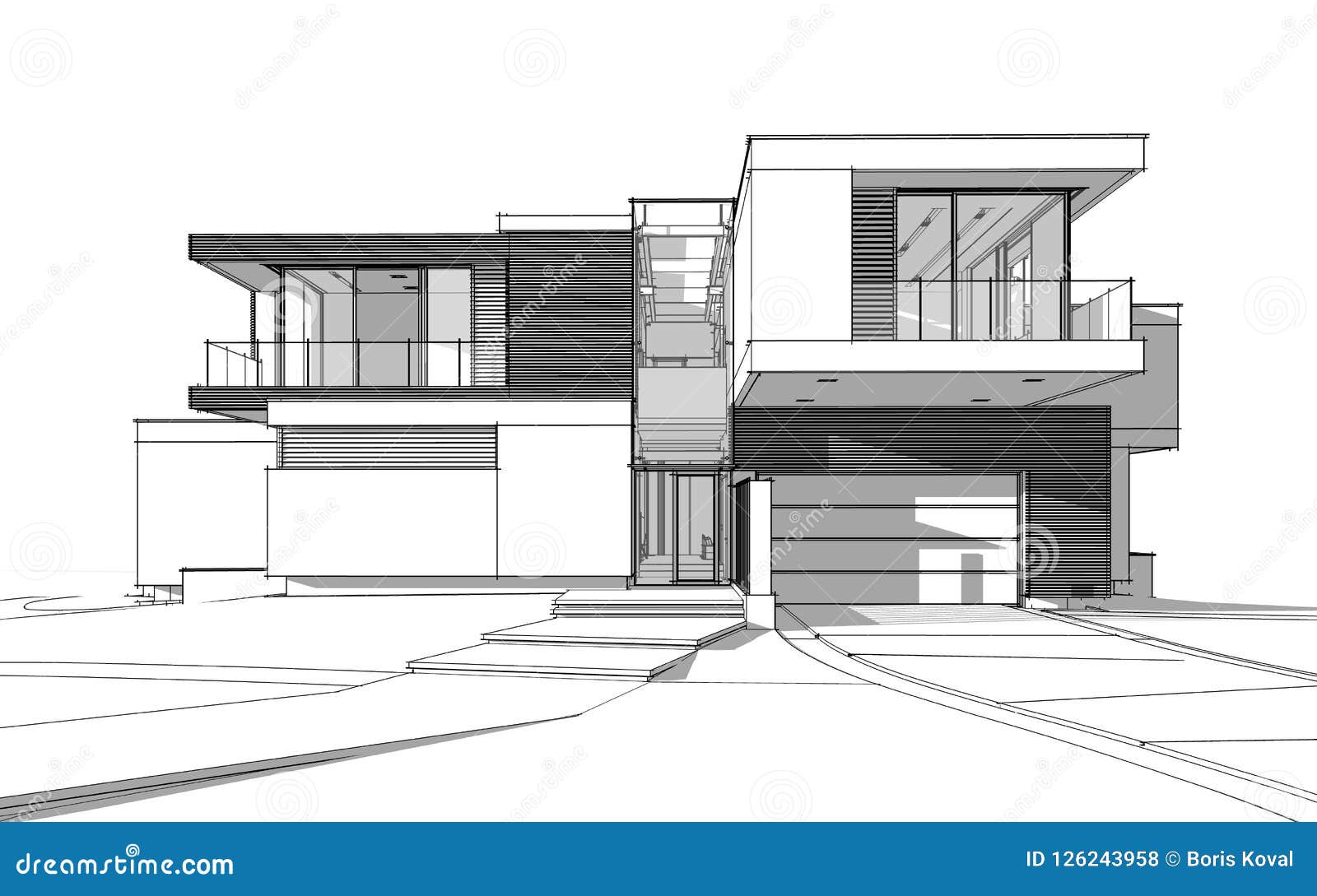 Isolated sketch of a modern house Stock Vector Image & Art - Alamy-saigonsouth.com.vn