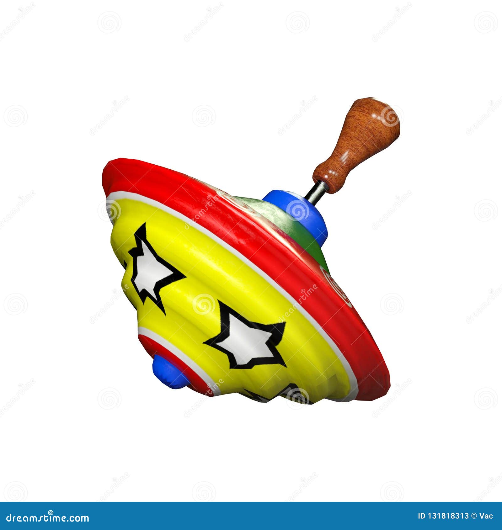 3D Rendering Spinning Top on White Stock Illustration Illustration of