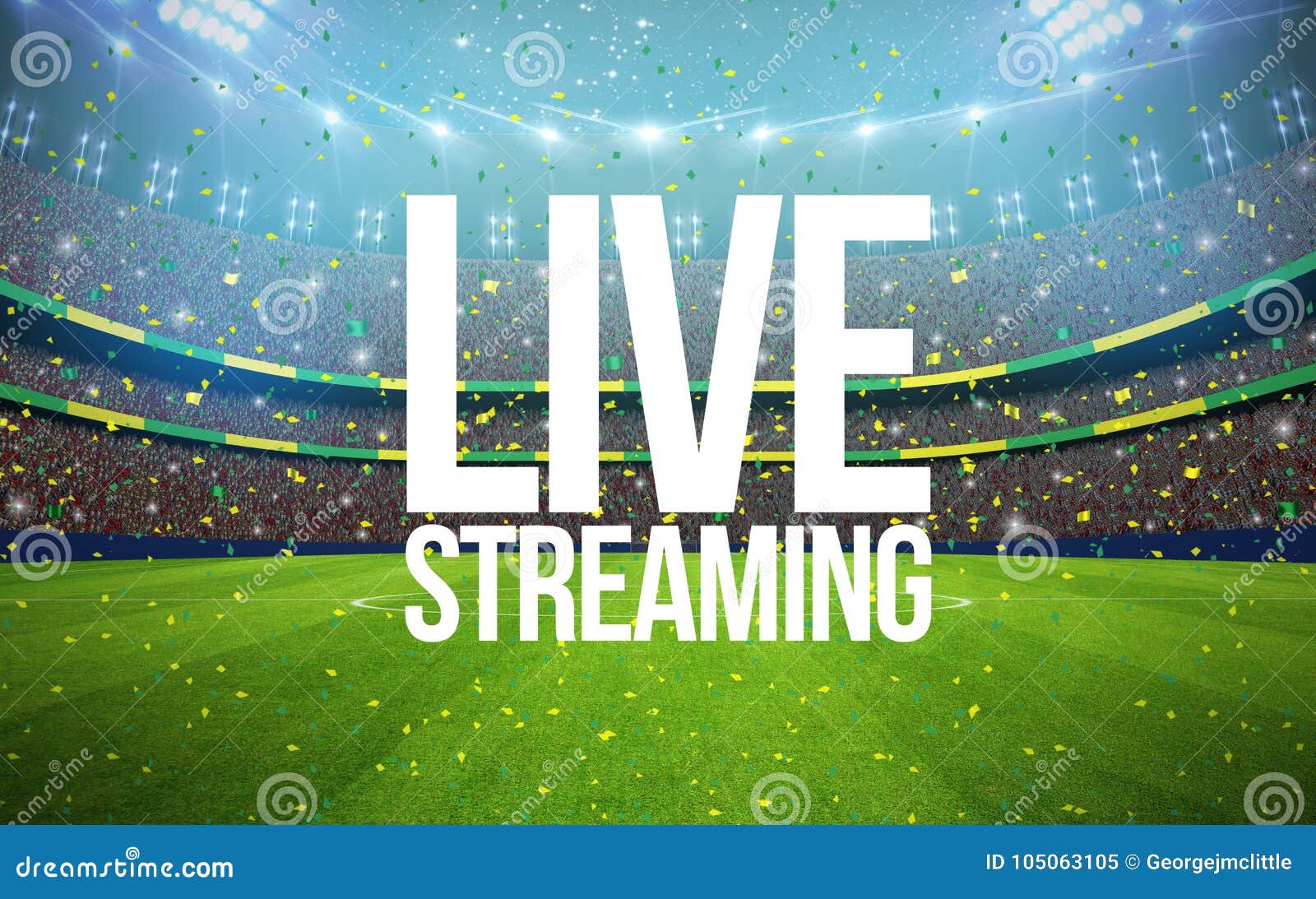 Stadium live streaming stock illustration