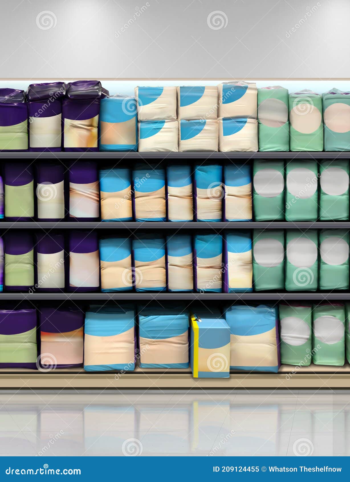 Download Diapers On Shelf Mockup Closeup In Supermarket Stock Image Image Of Breathable Diapering 209124455