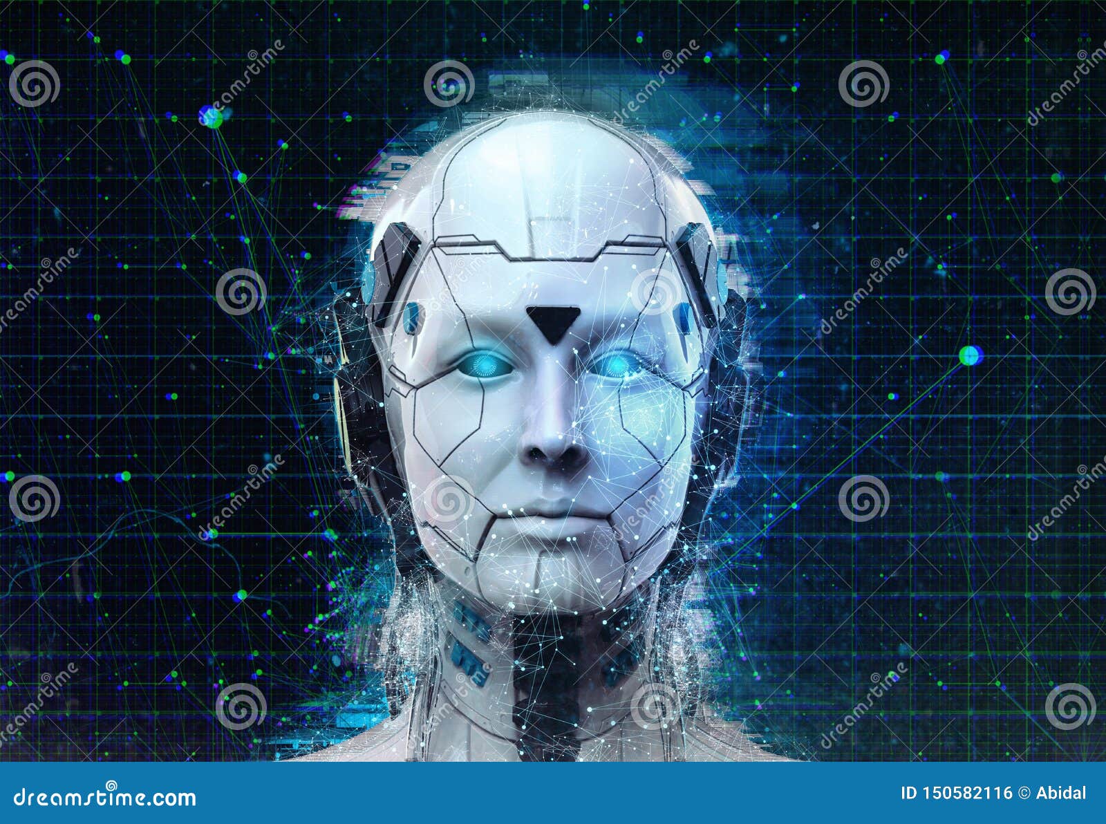 Technology Robot scifi woman Cyborg android background Humanoid  Artificial intelligence wallpaper3D render Stock Photo  Alamy