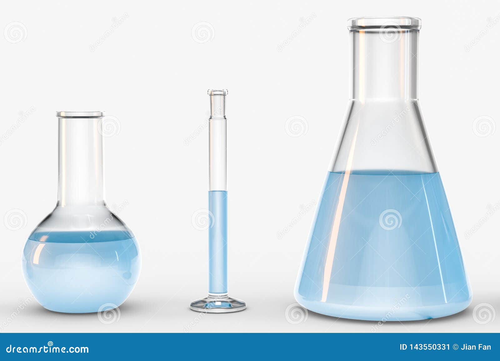 3d Rendering, Test Tube and Beaker in the Lab Stock Illustration