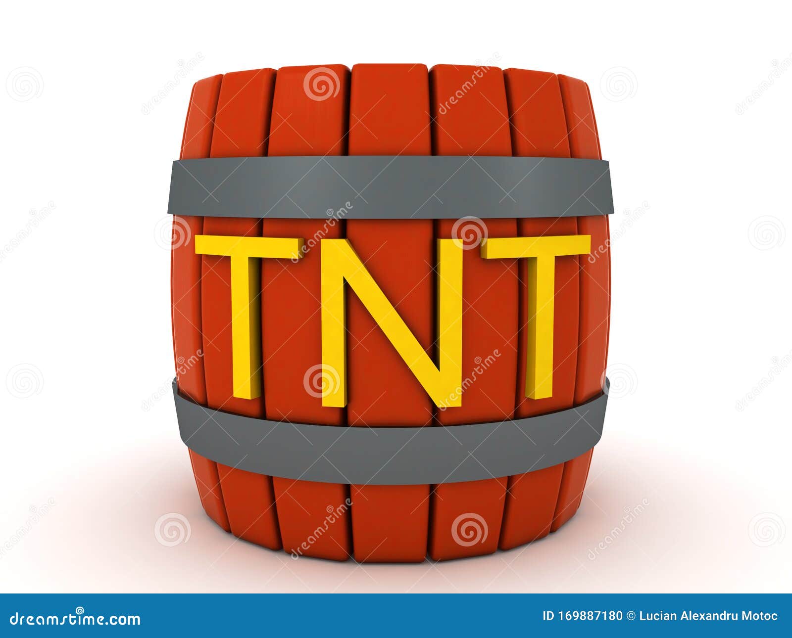 3D Rendering Of Powder Keg And Plunger Detonator Stock Photography