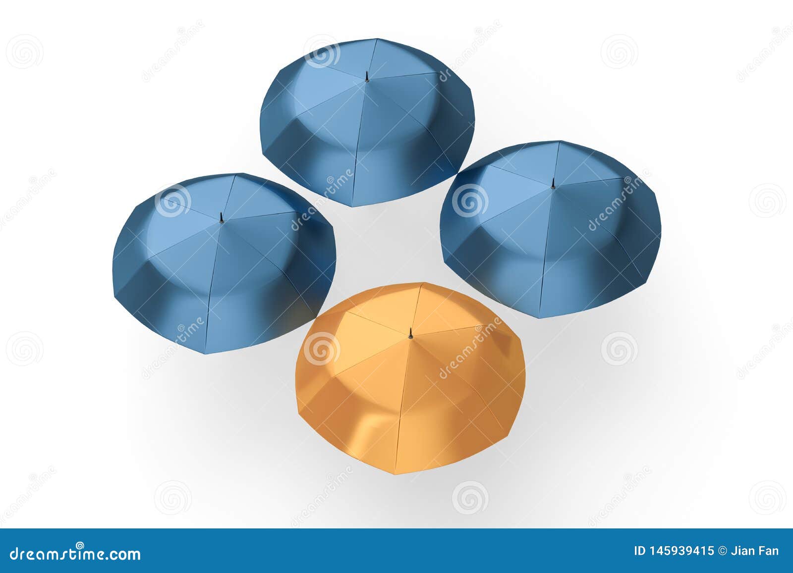 3d rendering, the umbrella with white background
