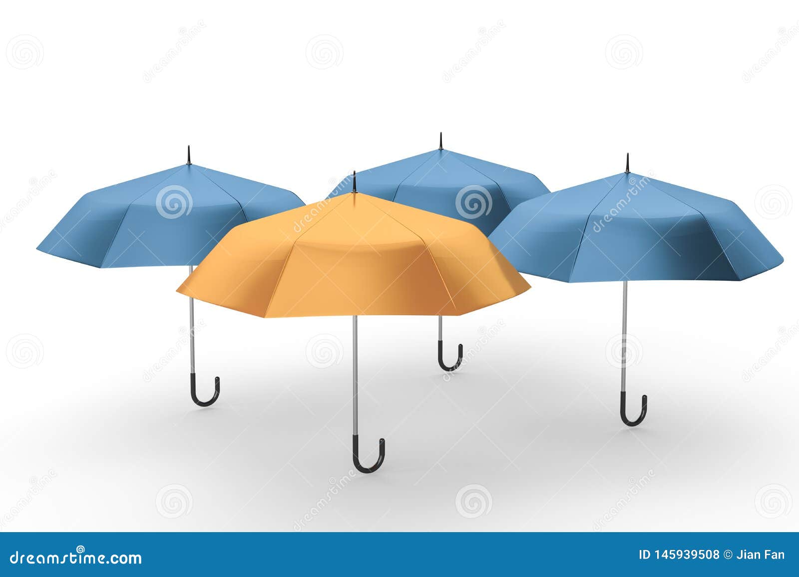 3d rendering, the umbrella with white background