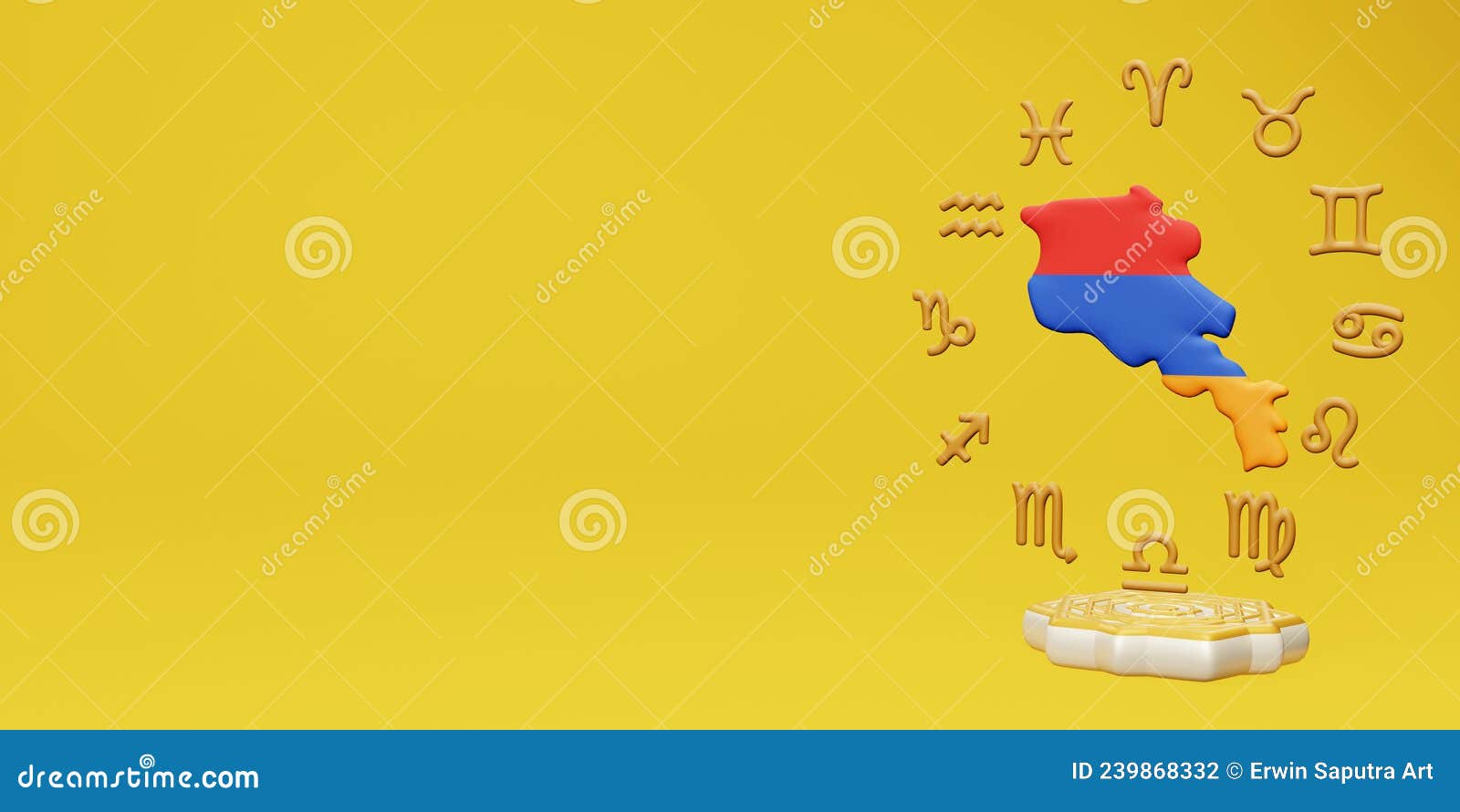 3d Rendering of the Use of the Zodiac Constellations in Armenia Stock