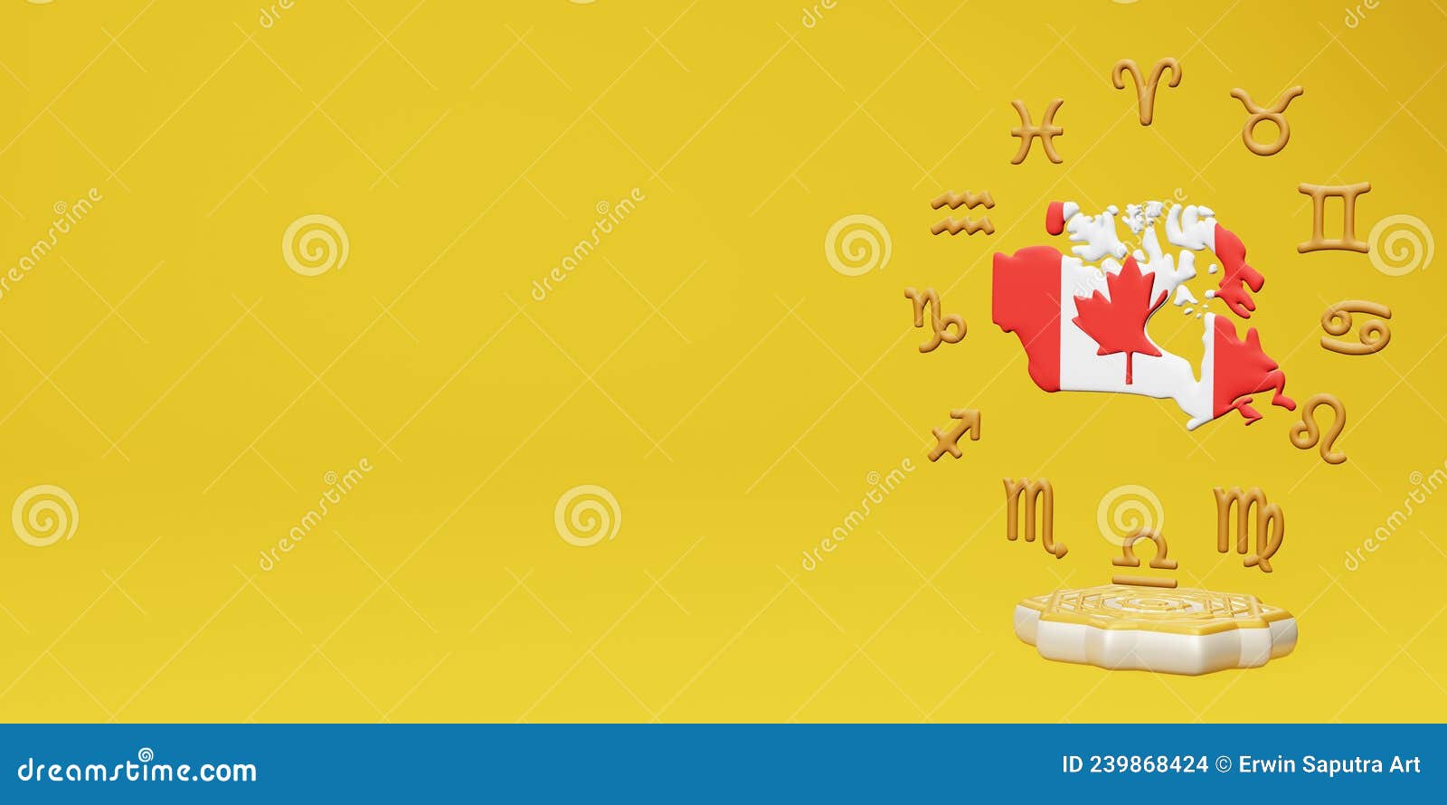 3d Rendering of the Use of the Zodiac Constellations in Canada Stock