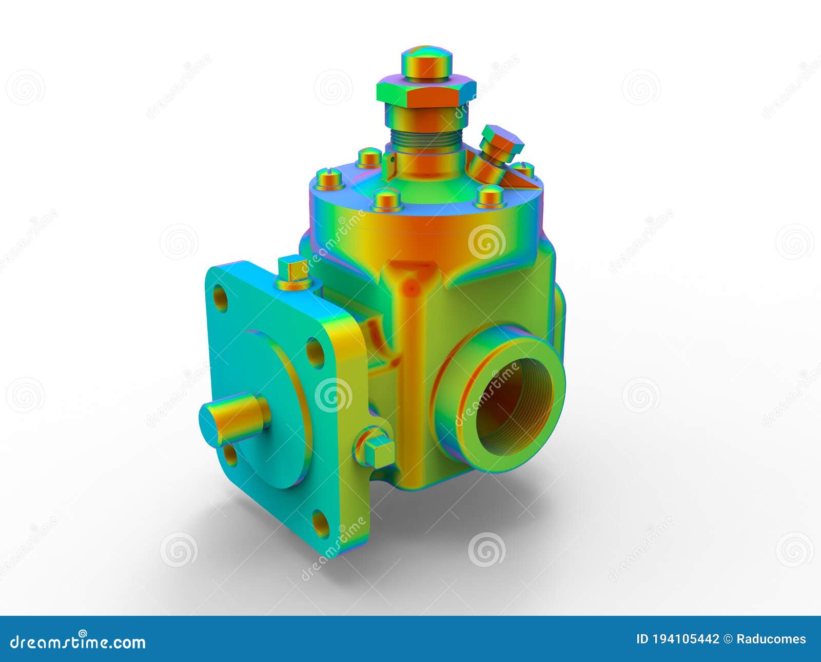 3D Rendering Valve Material Stress Analysis RoyaltyFree Illustration