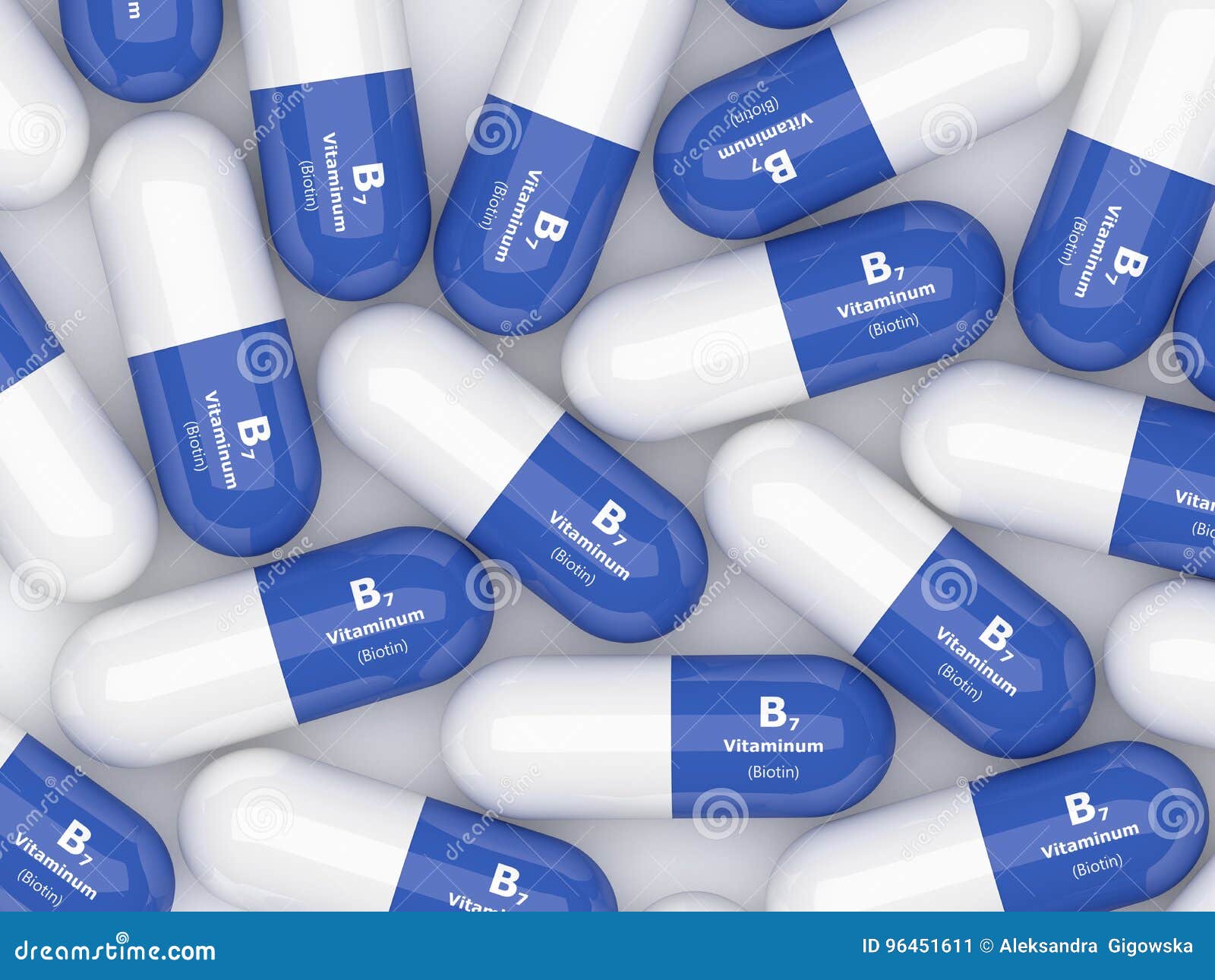 3d Rendering of Vitamin B7 Pills Stock Illustration Illustration of