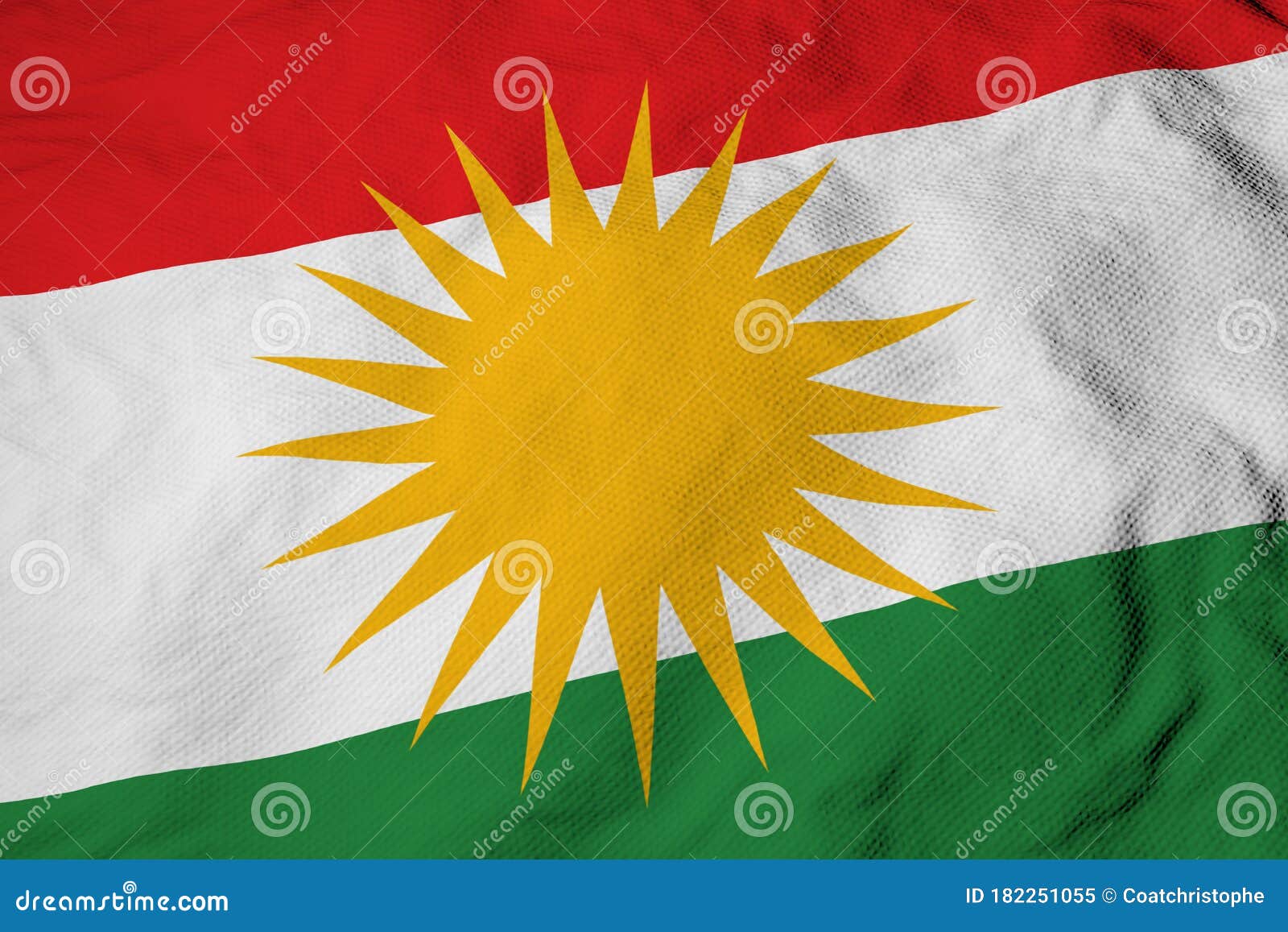 Waving Kurdish And Turkish Flags Stock Photography