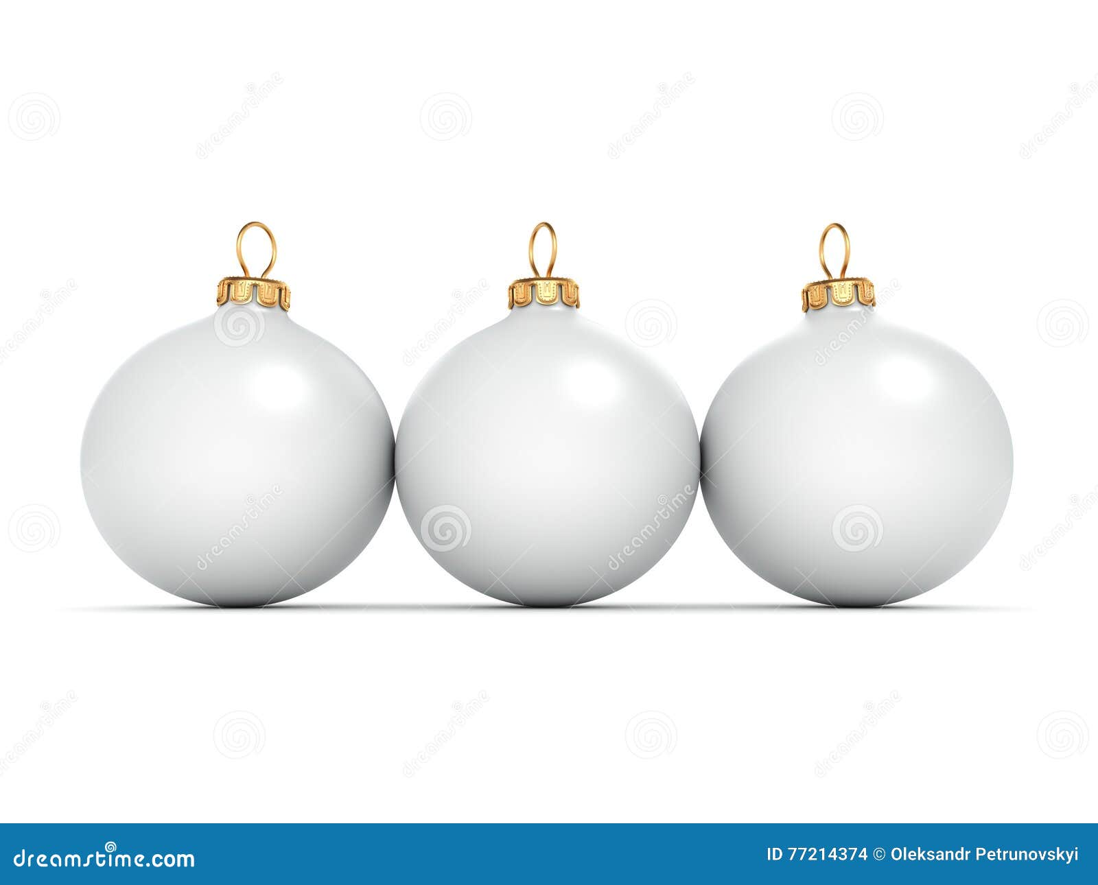 3D rendering White mat christmas ball on white background