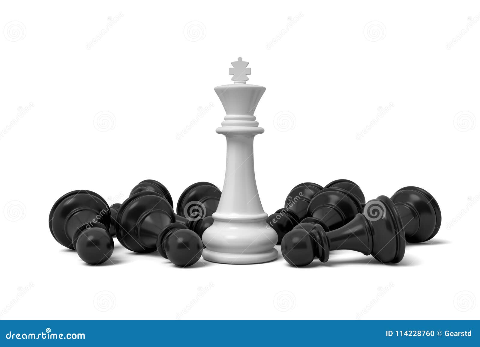 Group Of Chess Pieces Stand On A Black Chessboard Background, 3d