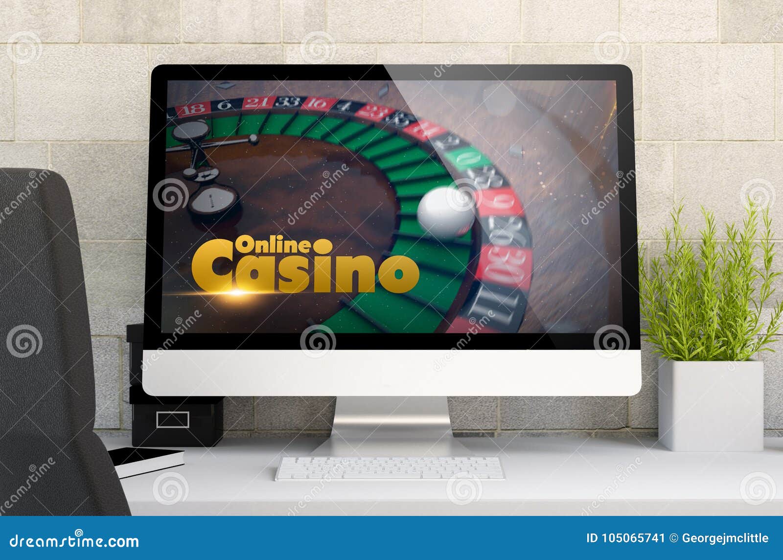 Workspace with Computer Casino Stock Image - Image of habit, poker ...