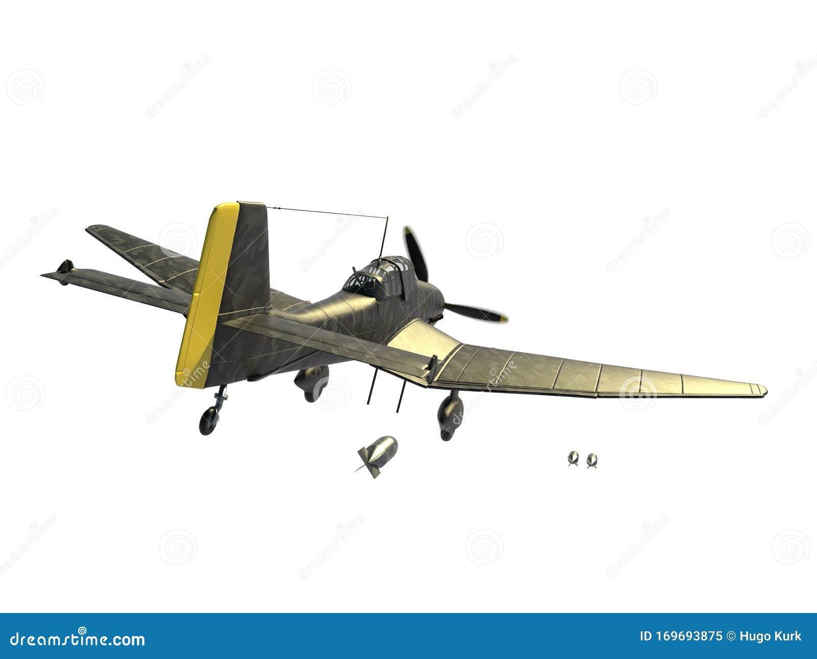 Junkers Ju 87B Stuka. Vector Drawing Of WW2 German Dive Bomber And