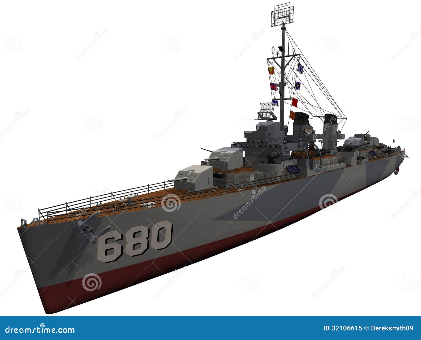 3d rendering of a ww2 era destroyer