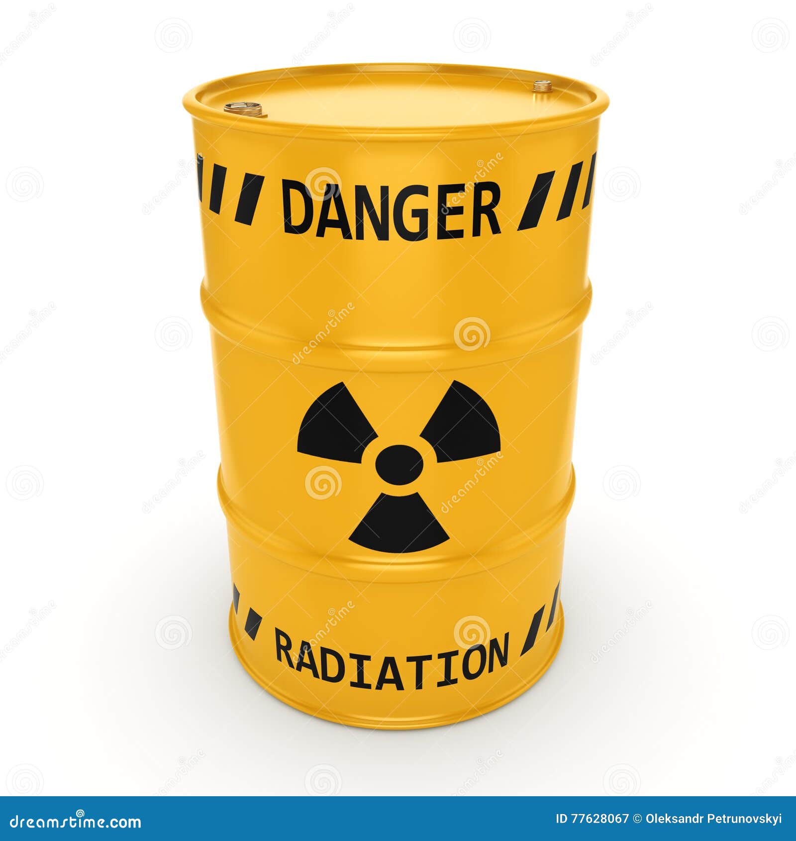 3D Rendering Yellow Radioactive Barrel Stock Illustration