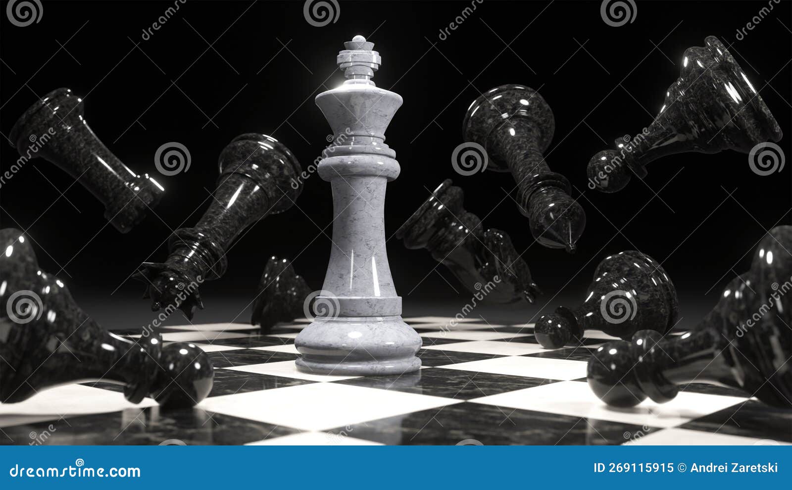 peças claro branca de Jogo de Xadrez 3d Render isolado fundo