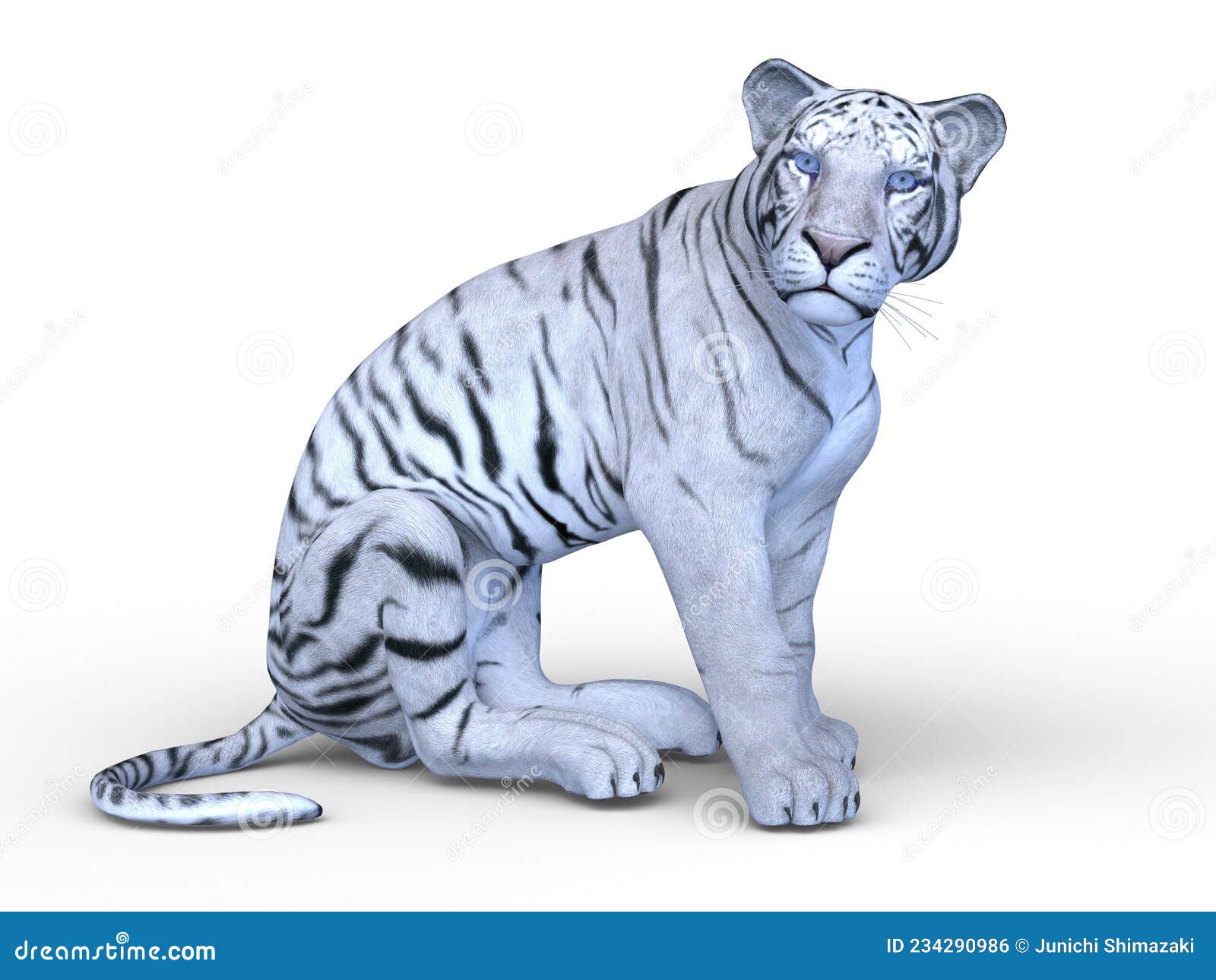 Foto de tigre branco renderizada em 3d