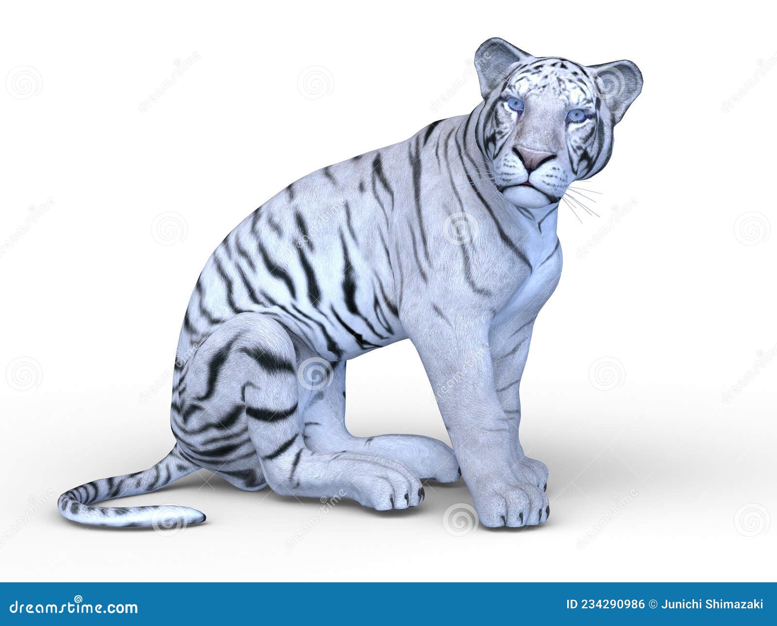 Renderização 3d de forma de tigre