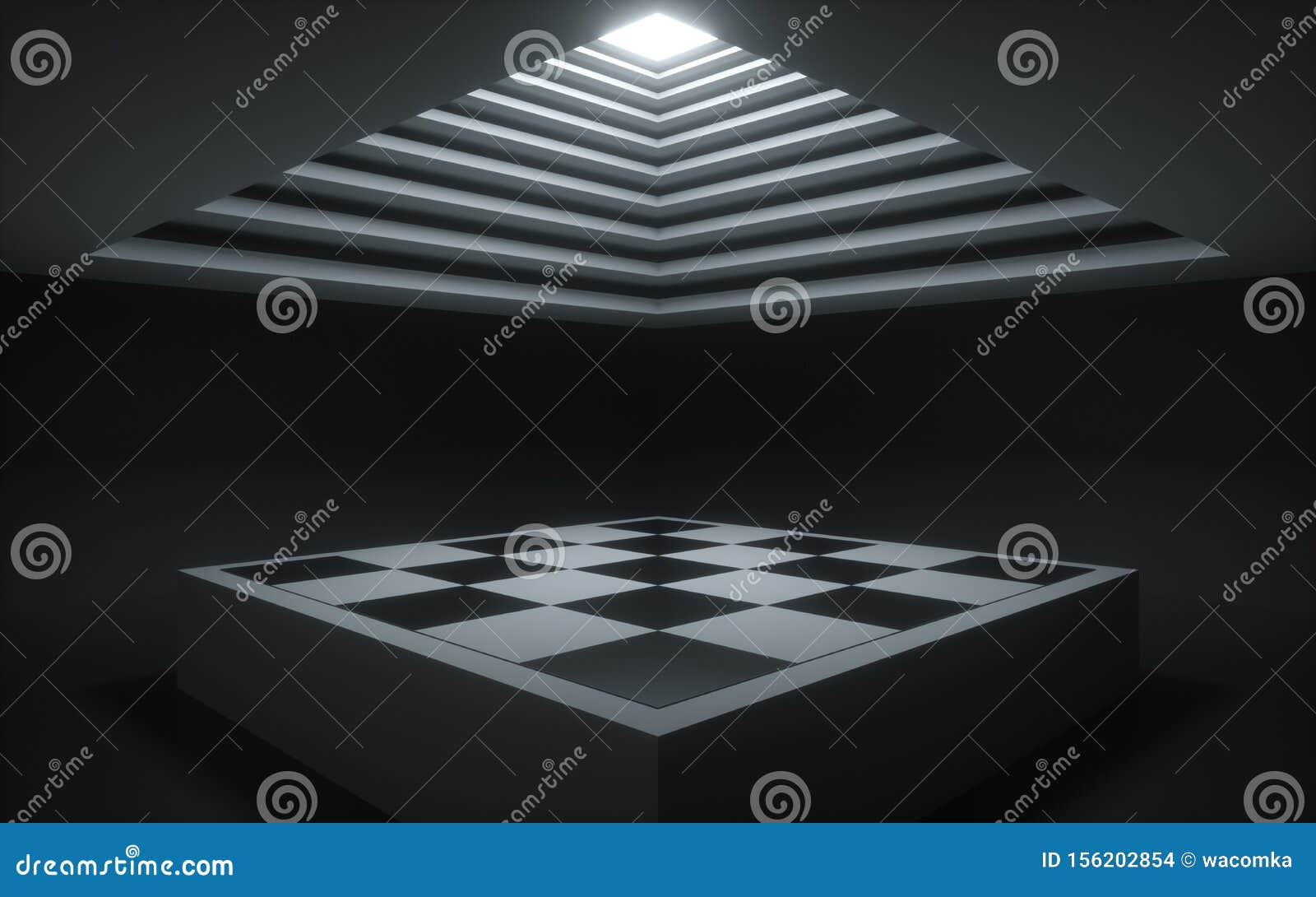 Tabuleiro de xadrez isolado na ilustração de renderização 3d de fundo  transparente