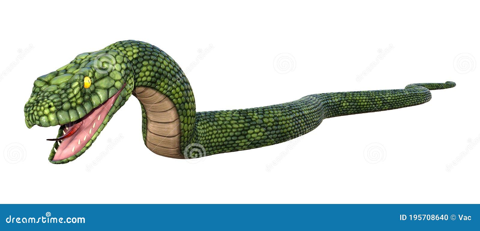 Cobra Da Serpente 3D Isolada Em Um Branco Ilustração Stock