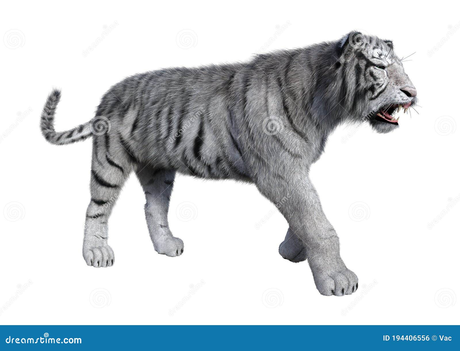 Foto de tigre branco renderizada em 3d