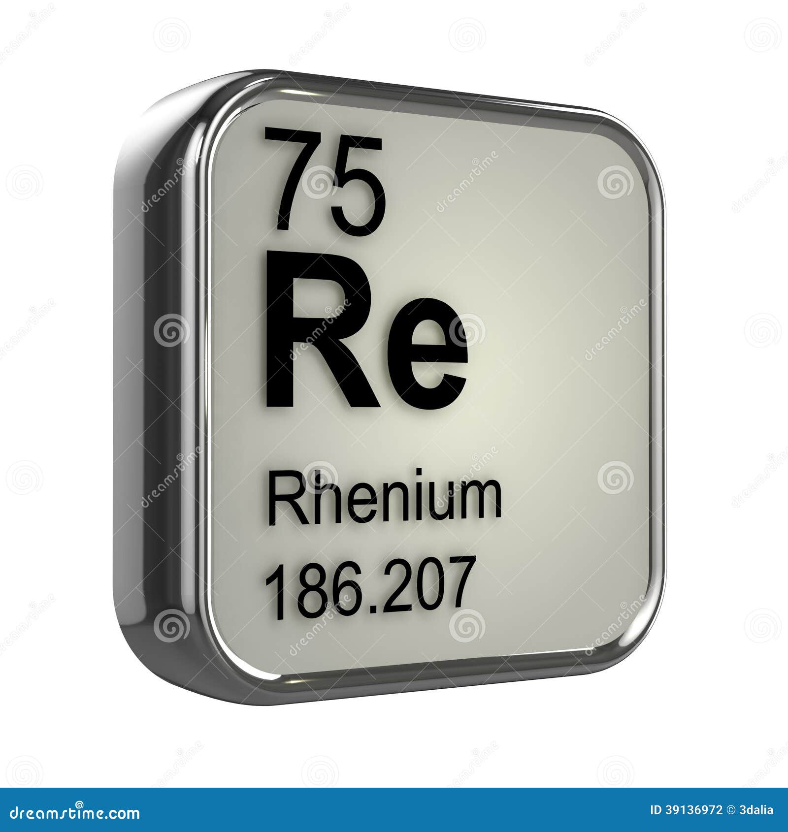 3d Rhenium element. 3d render of Rhenium element design