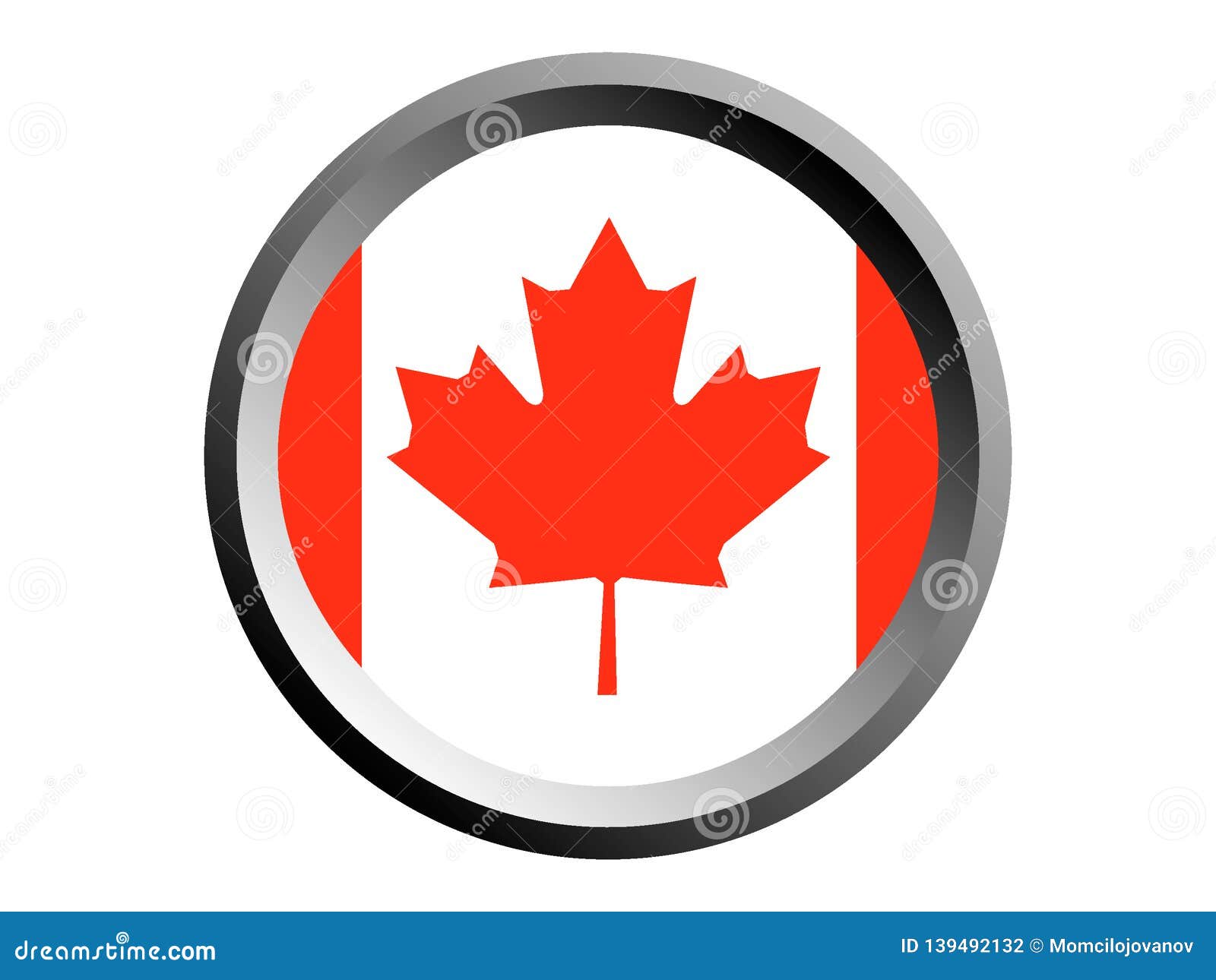 3D Round Flag of Canada stock vector. Illustration of canary 139492132